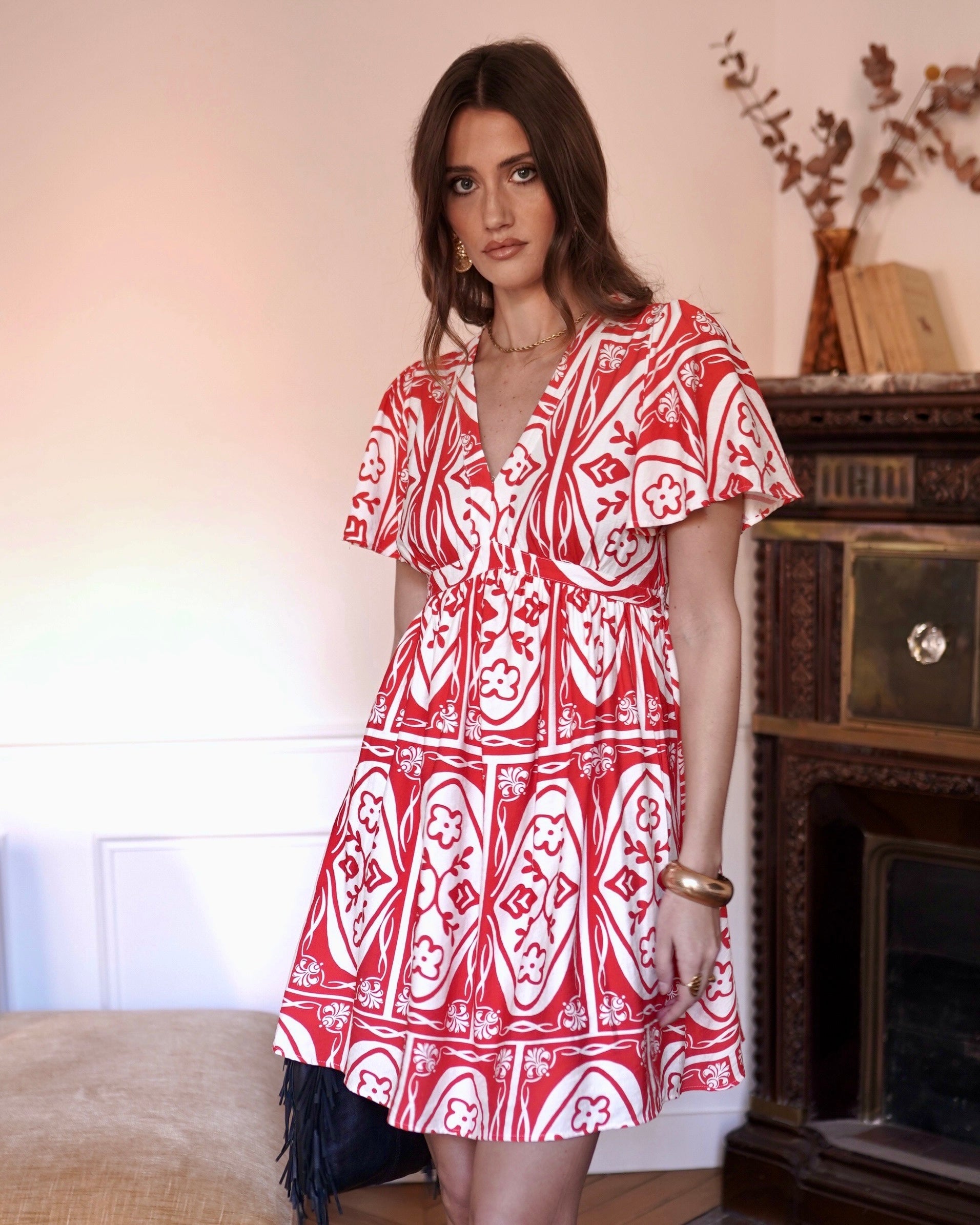 Flora Dress - Red Floral