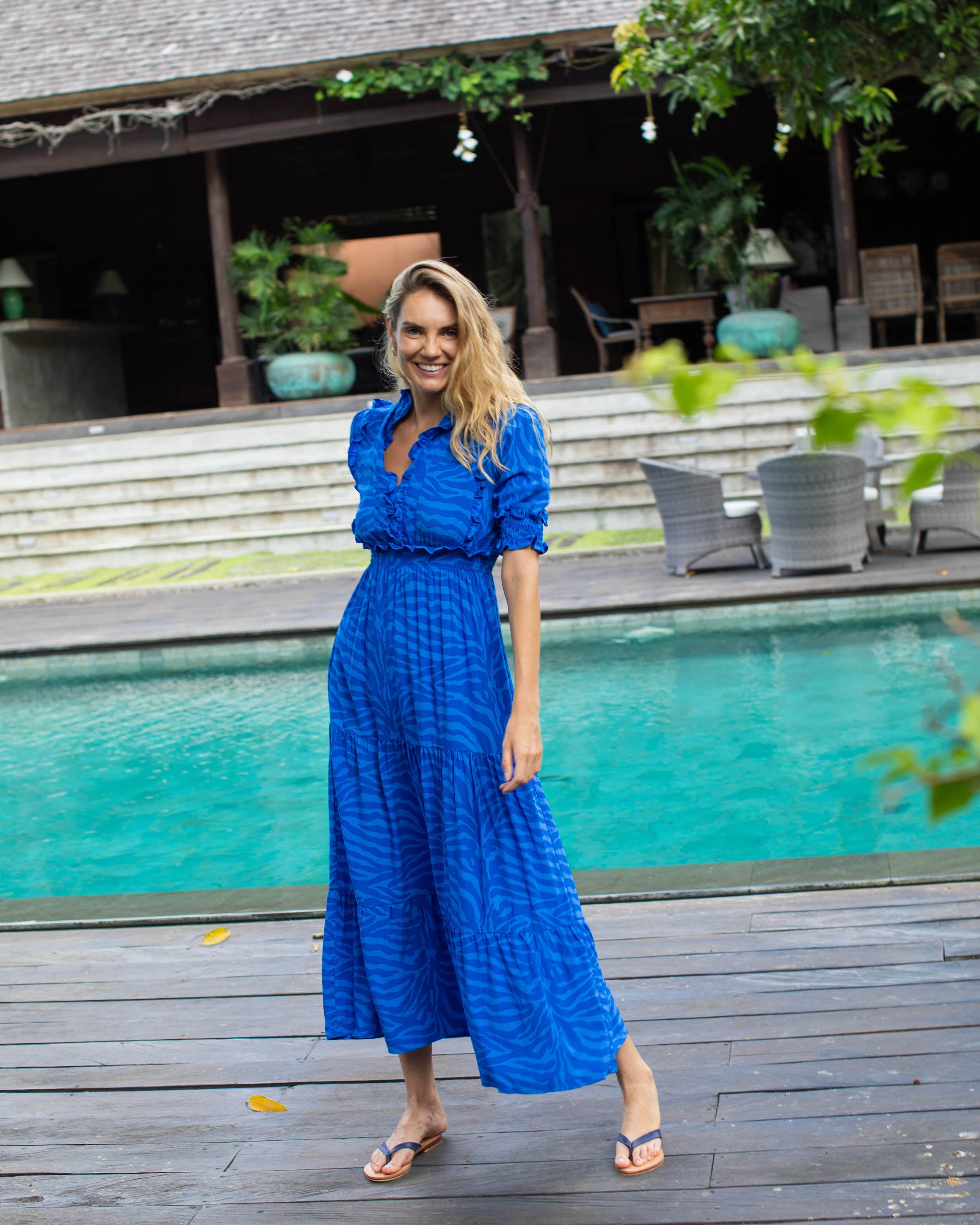 Jo Dress - Swedish Blue Zebra