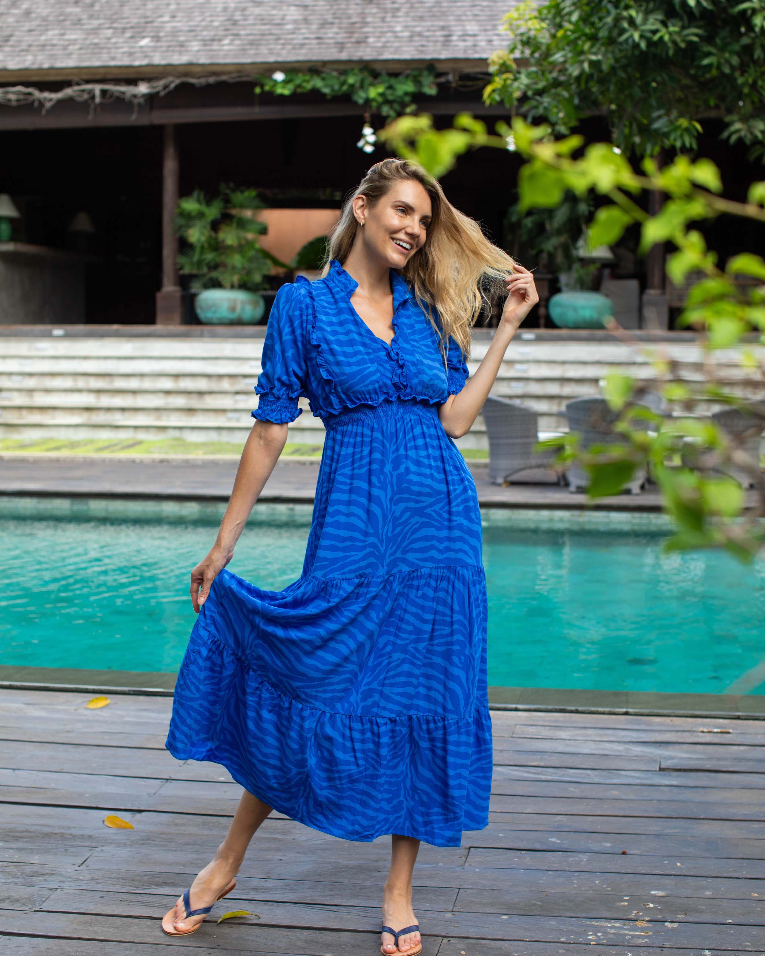 Jo Dress - Swedish Blue Zebra