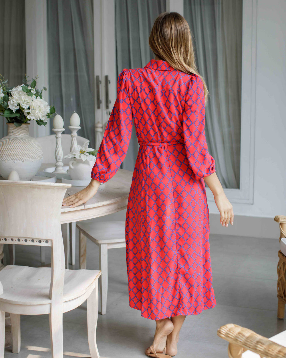 Simone Dress Liberty Blue and Red