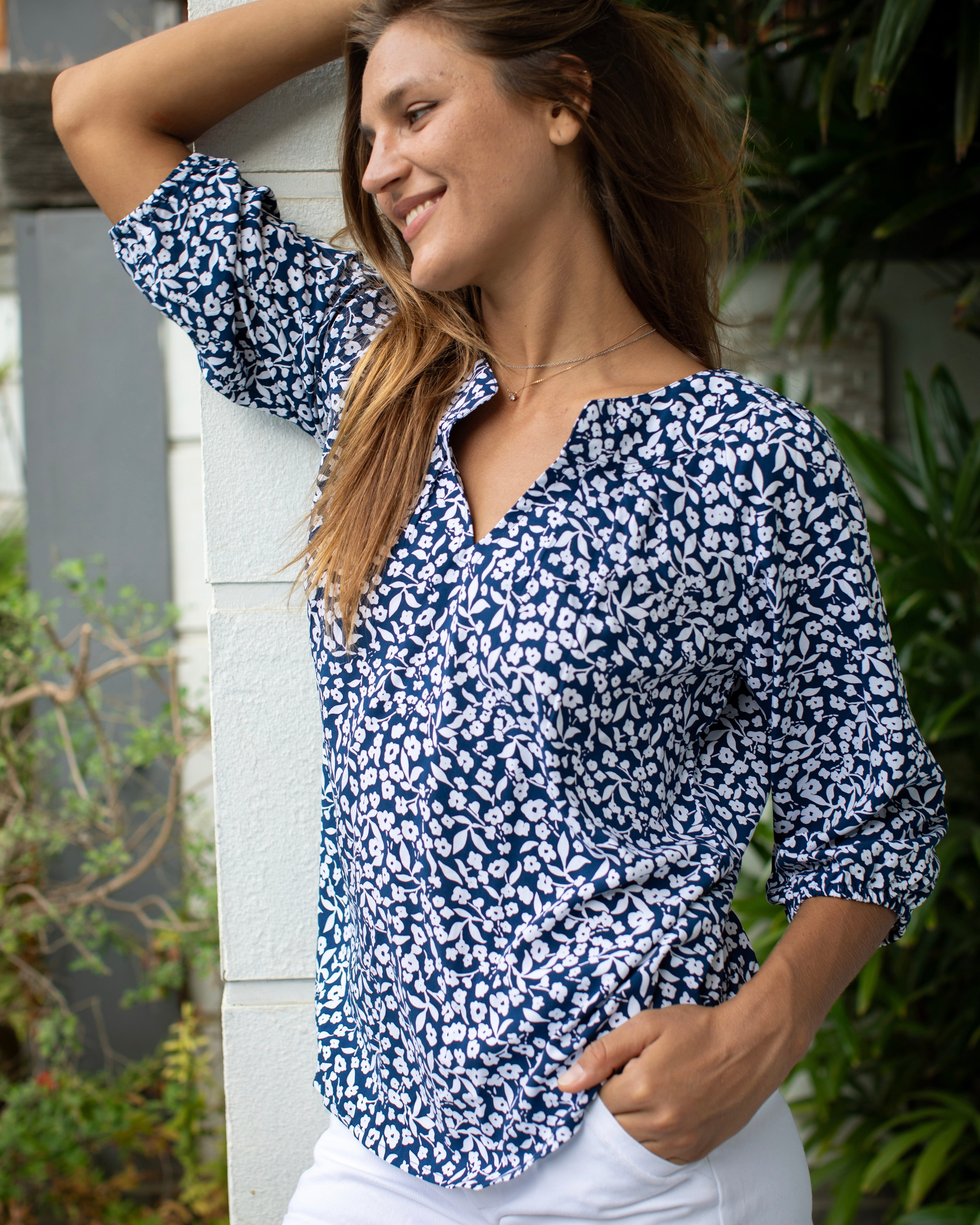 Pippa - Navy Rose Cotton