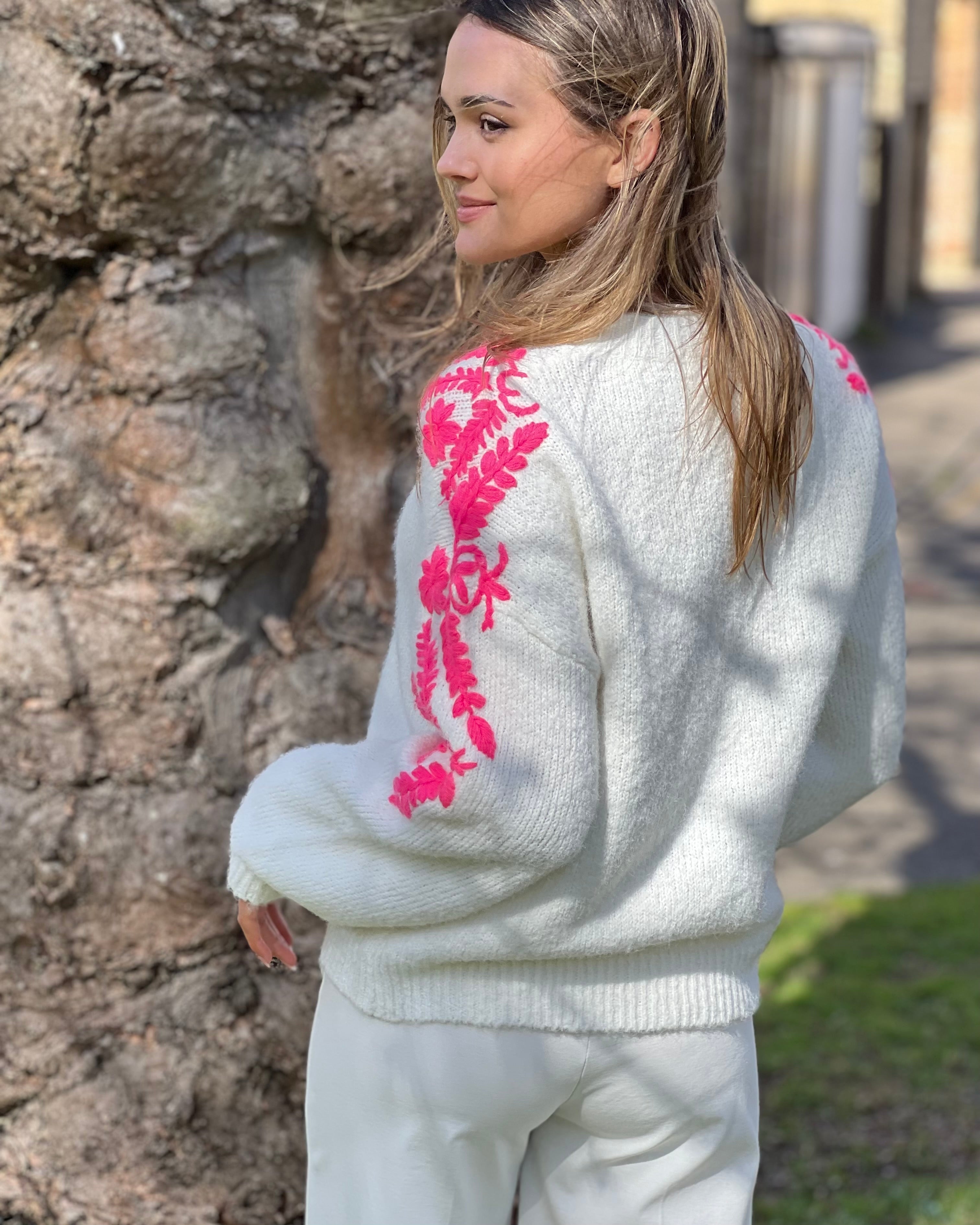 Remi Knit - Embroidered Flowers