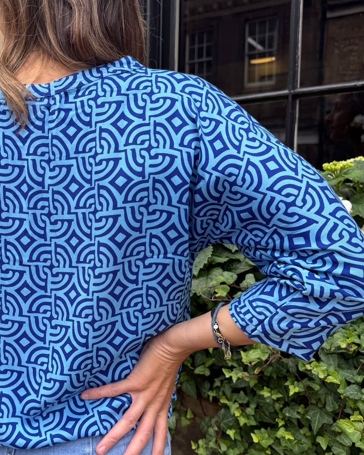 Kate Top - Insignia Blue Maze
