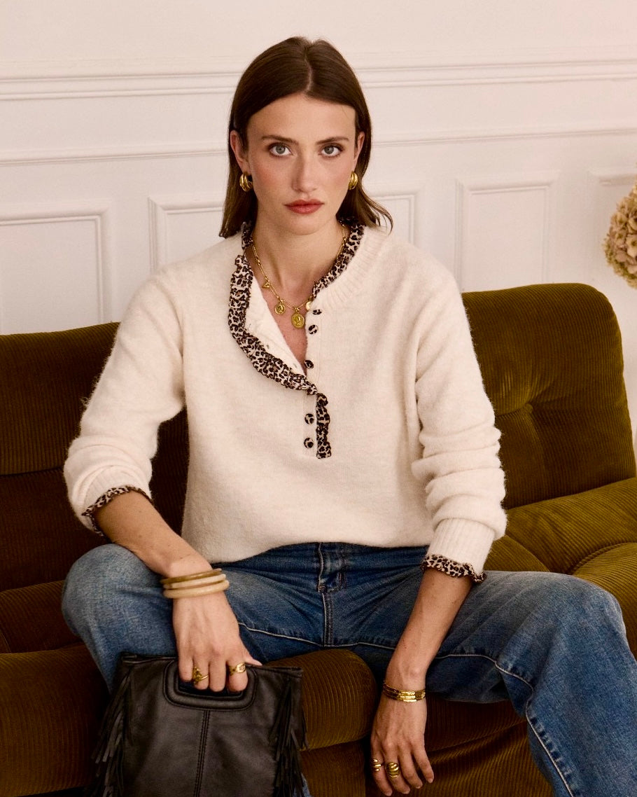Lya Knit - Leopard Cream