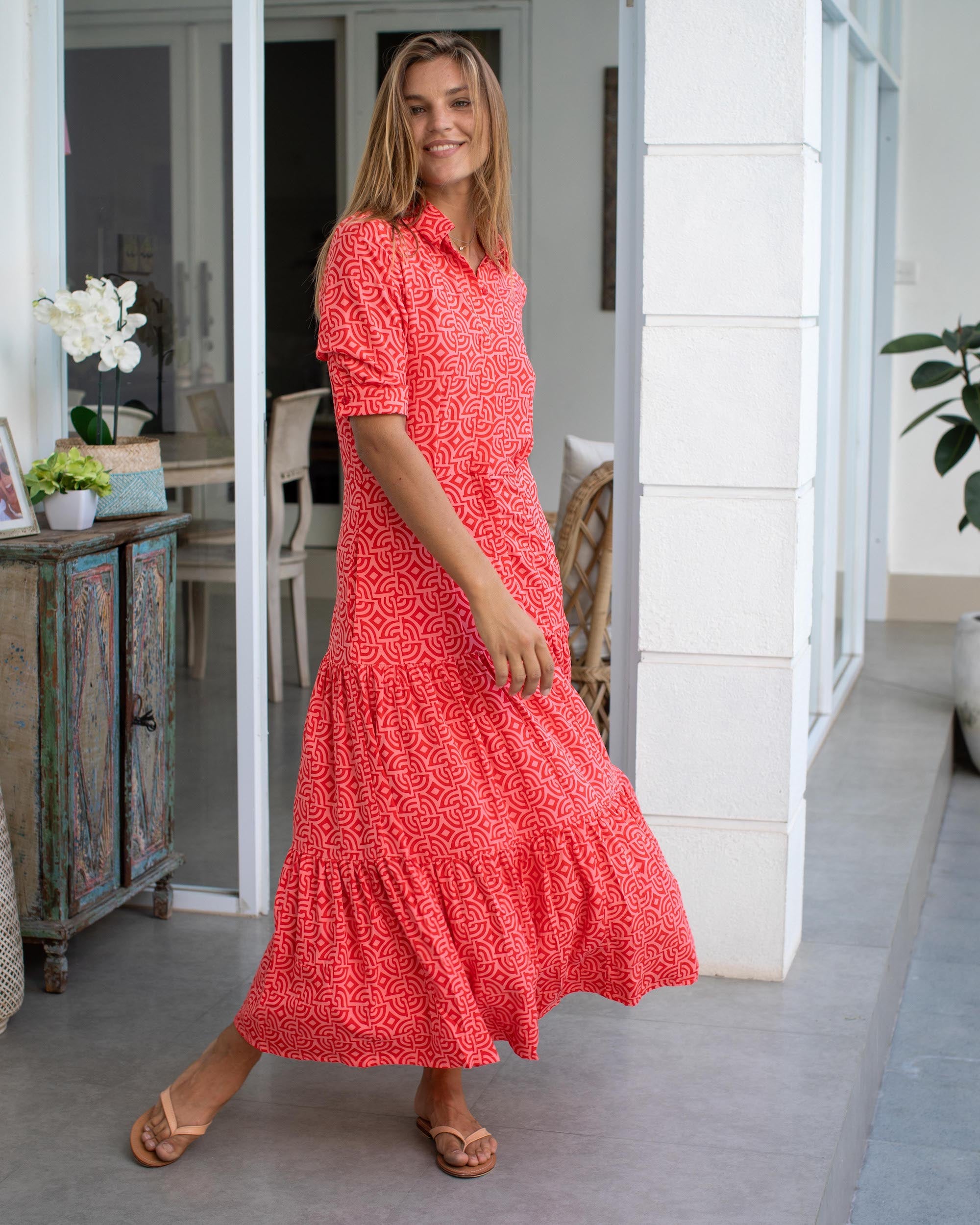 Tia Dress - Red Maize