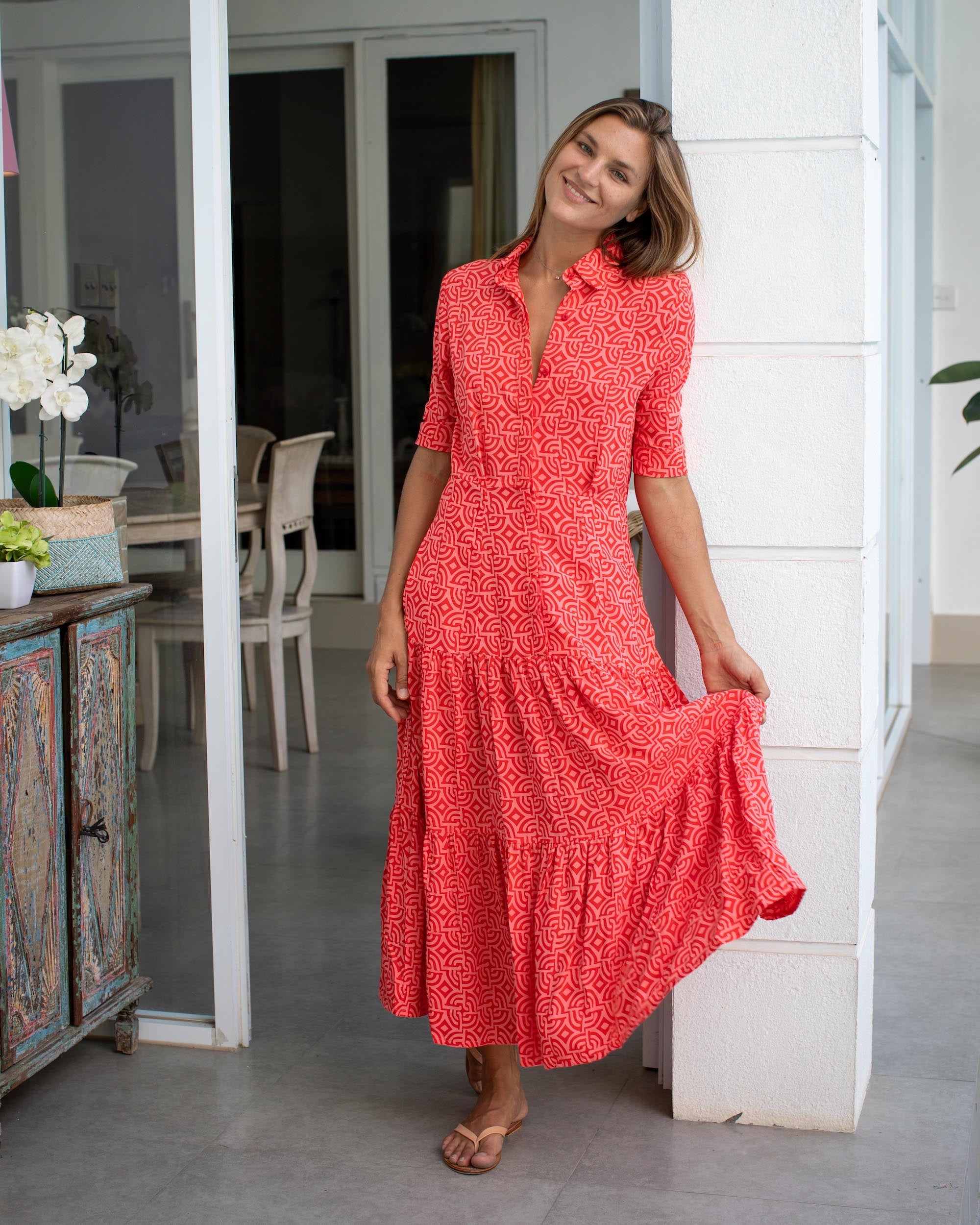 Tia Dress - Red Maize