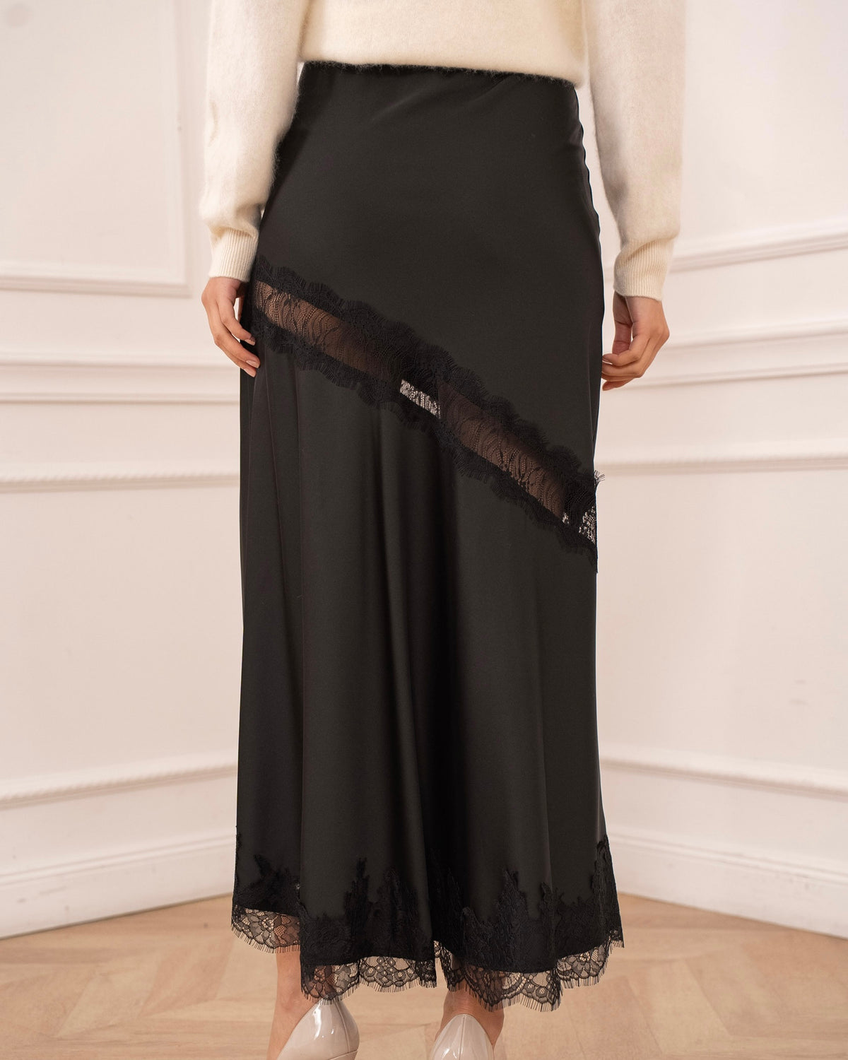 Felicia Skirt - Black Satin