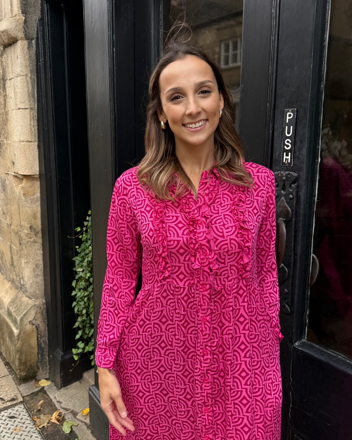 Melissa Dress - Magenta Large Maze