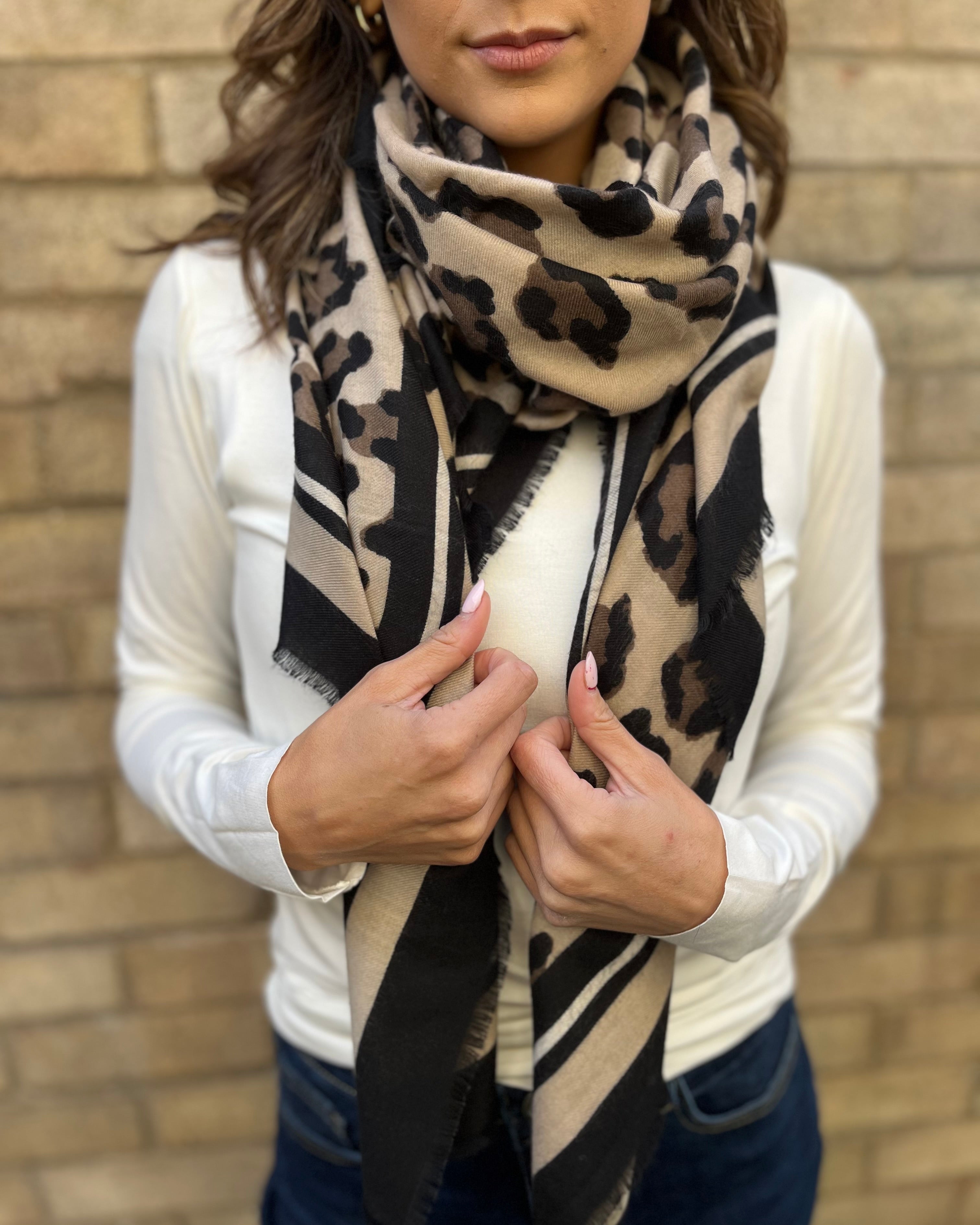 Cheetah Scarf - Taupe