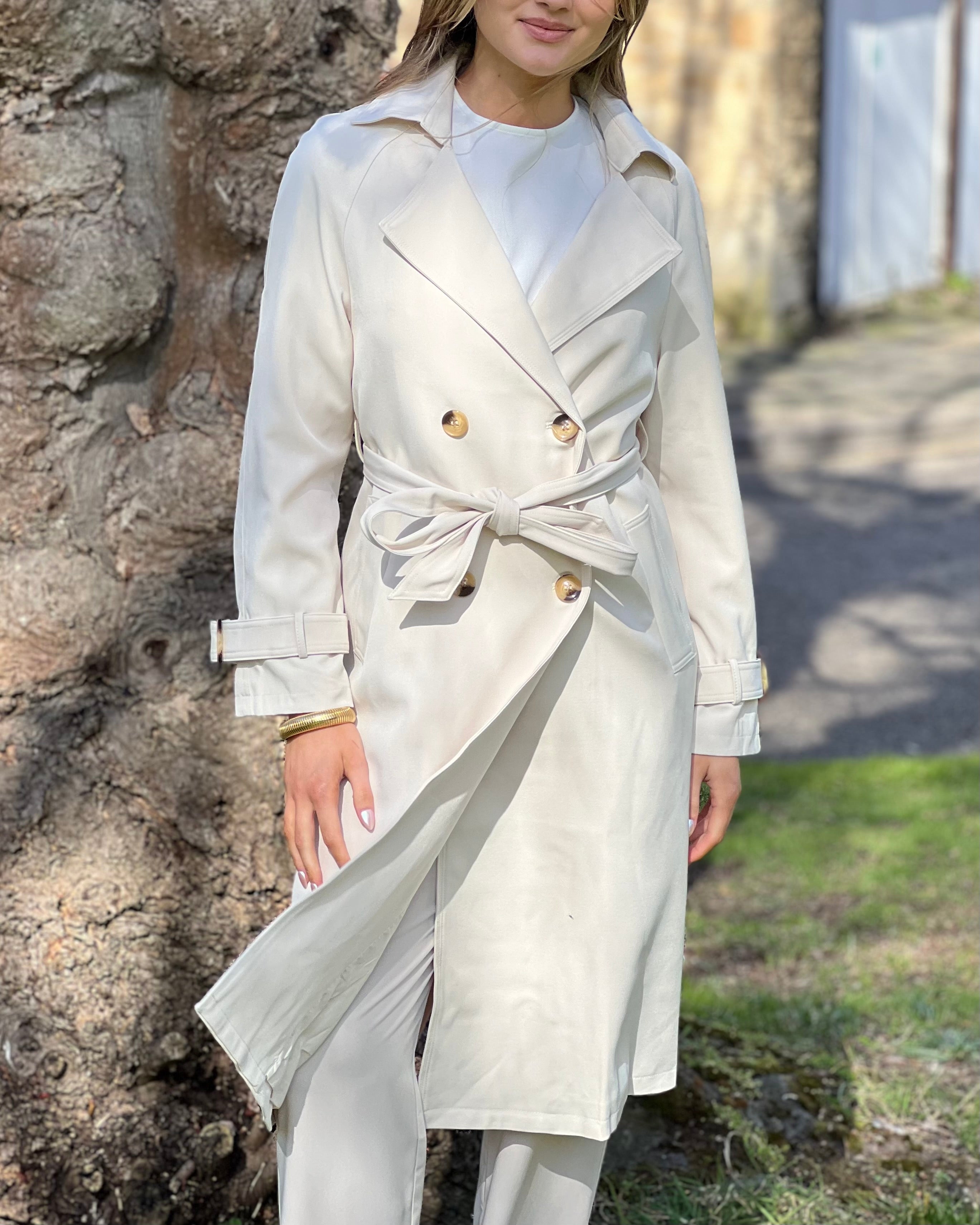 Odette Trench Coat - Winter Cream