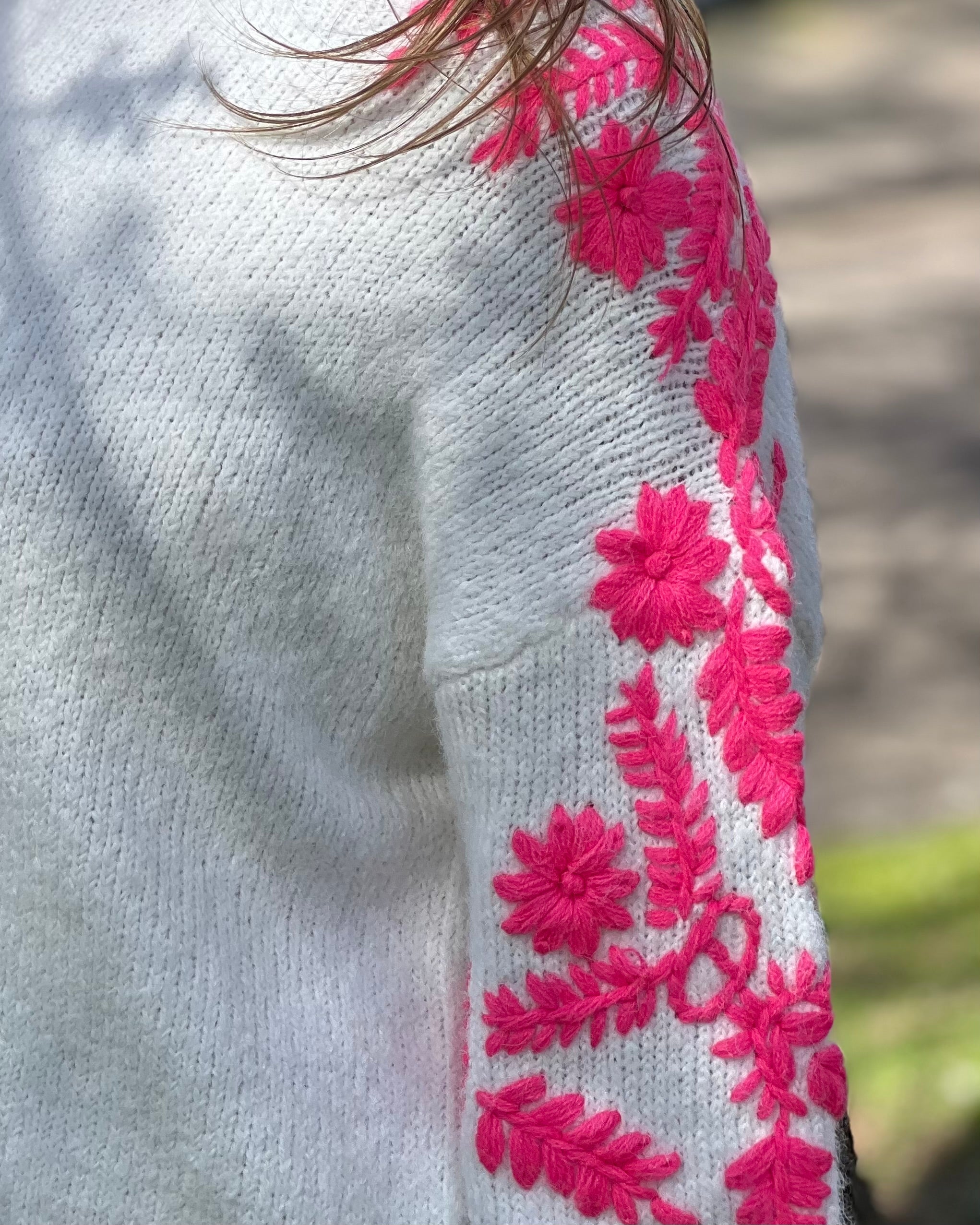 Remi Knit - Embroidered Flowers