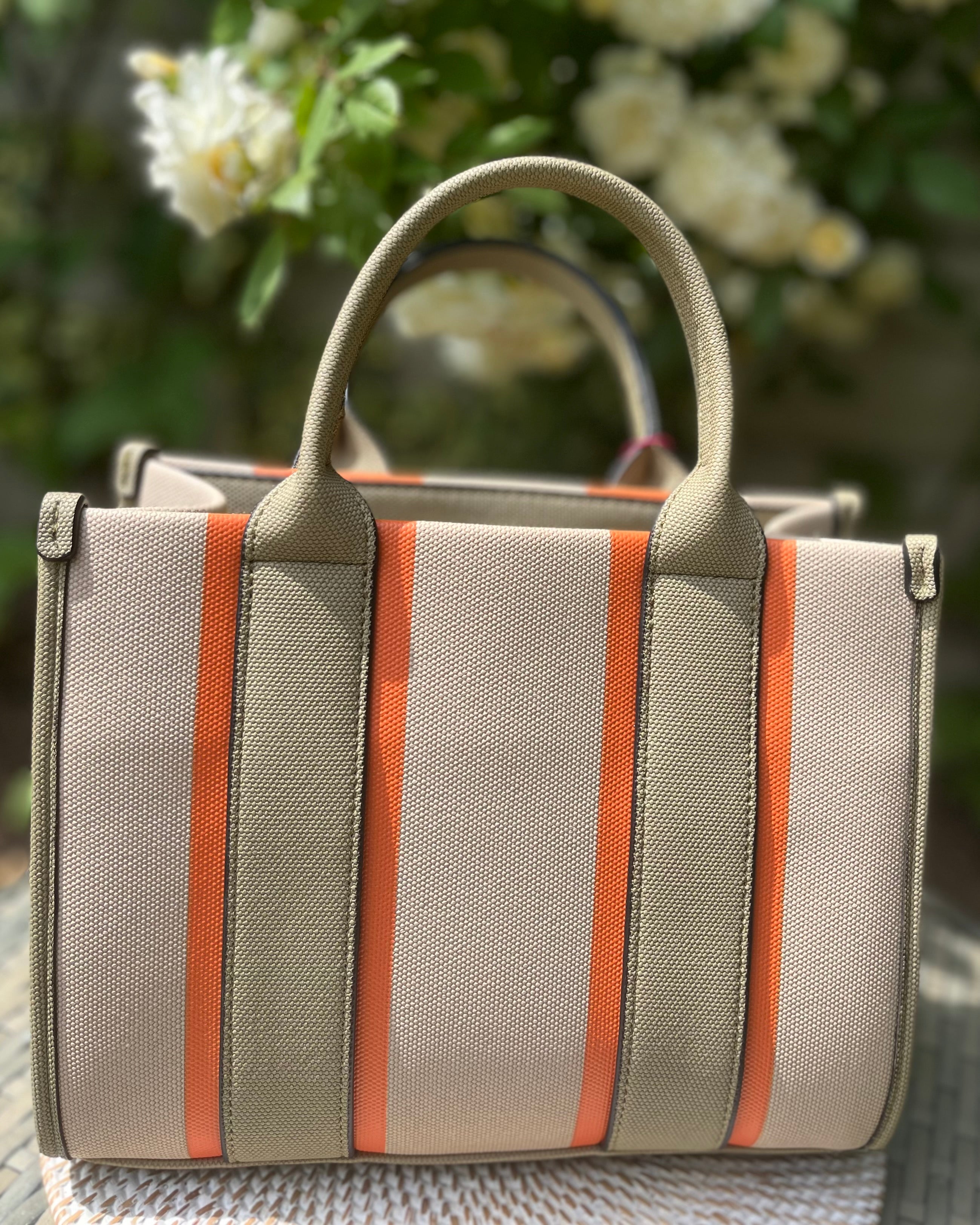 Raya Handbag - Orange Stripe