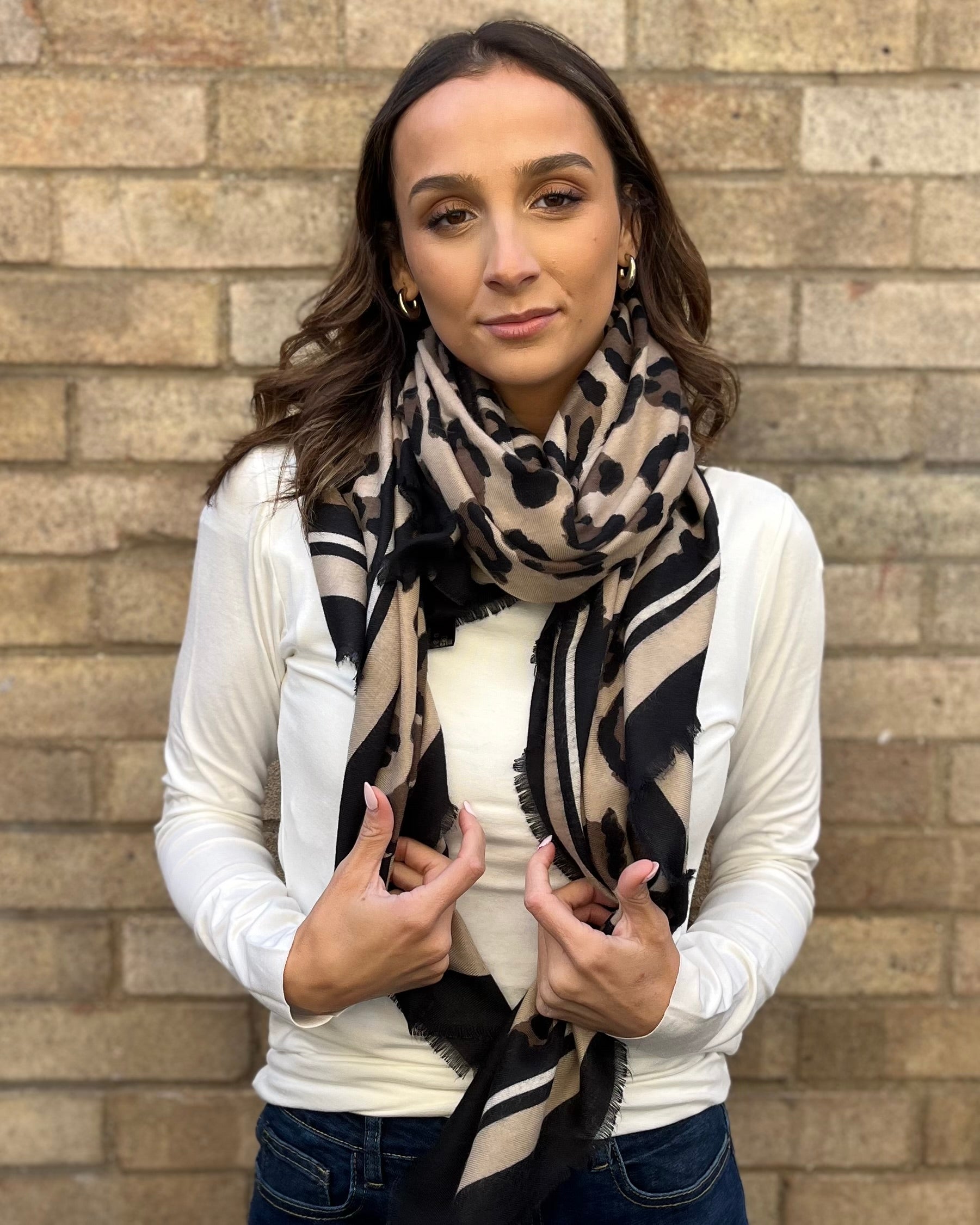 Cheetah Scarf - Taupe