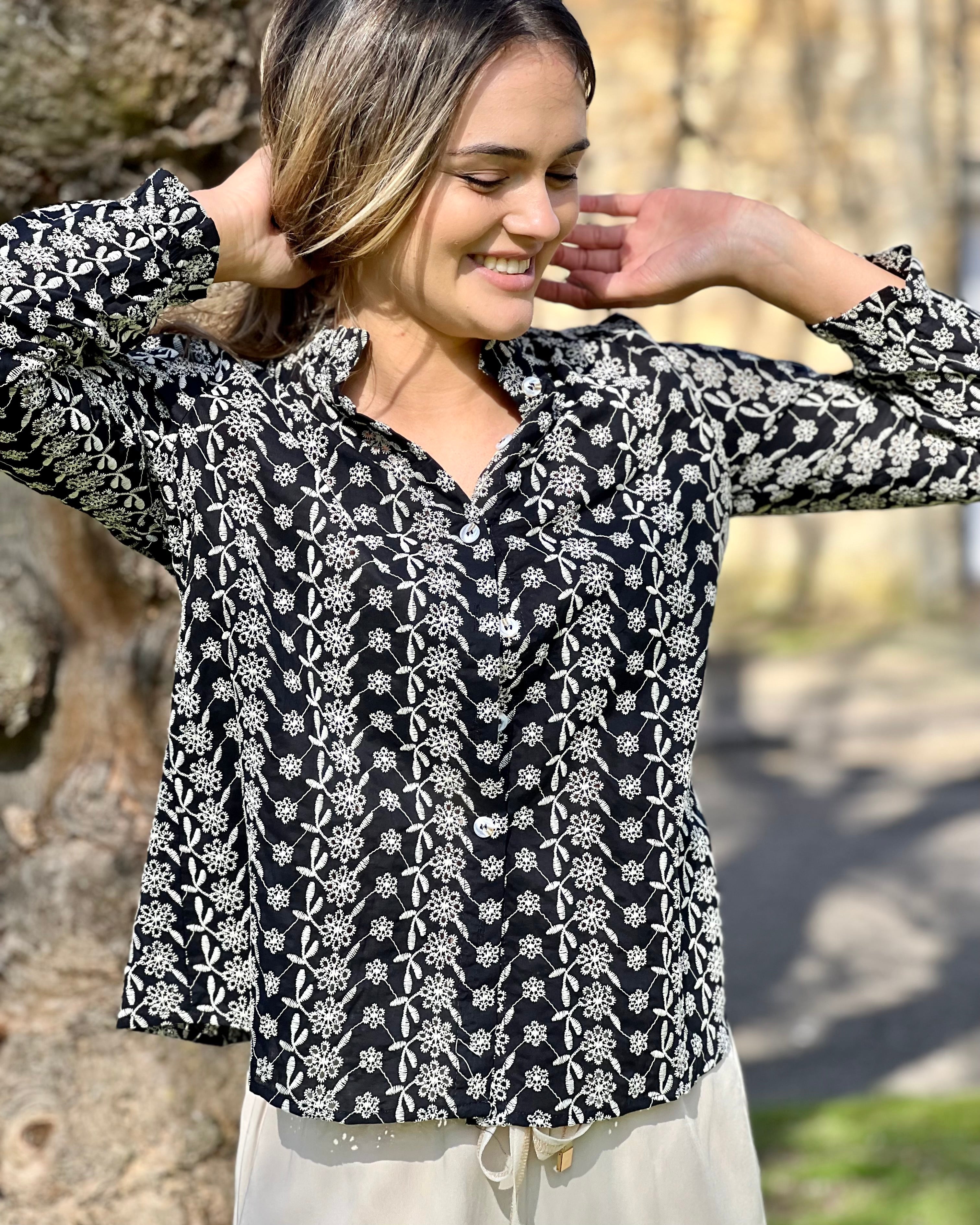 Liana Blouse - Navy