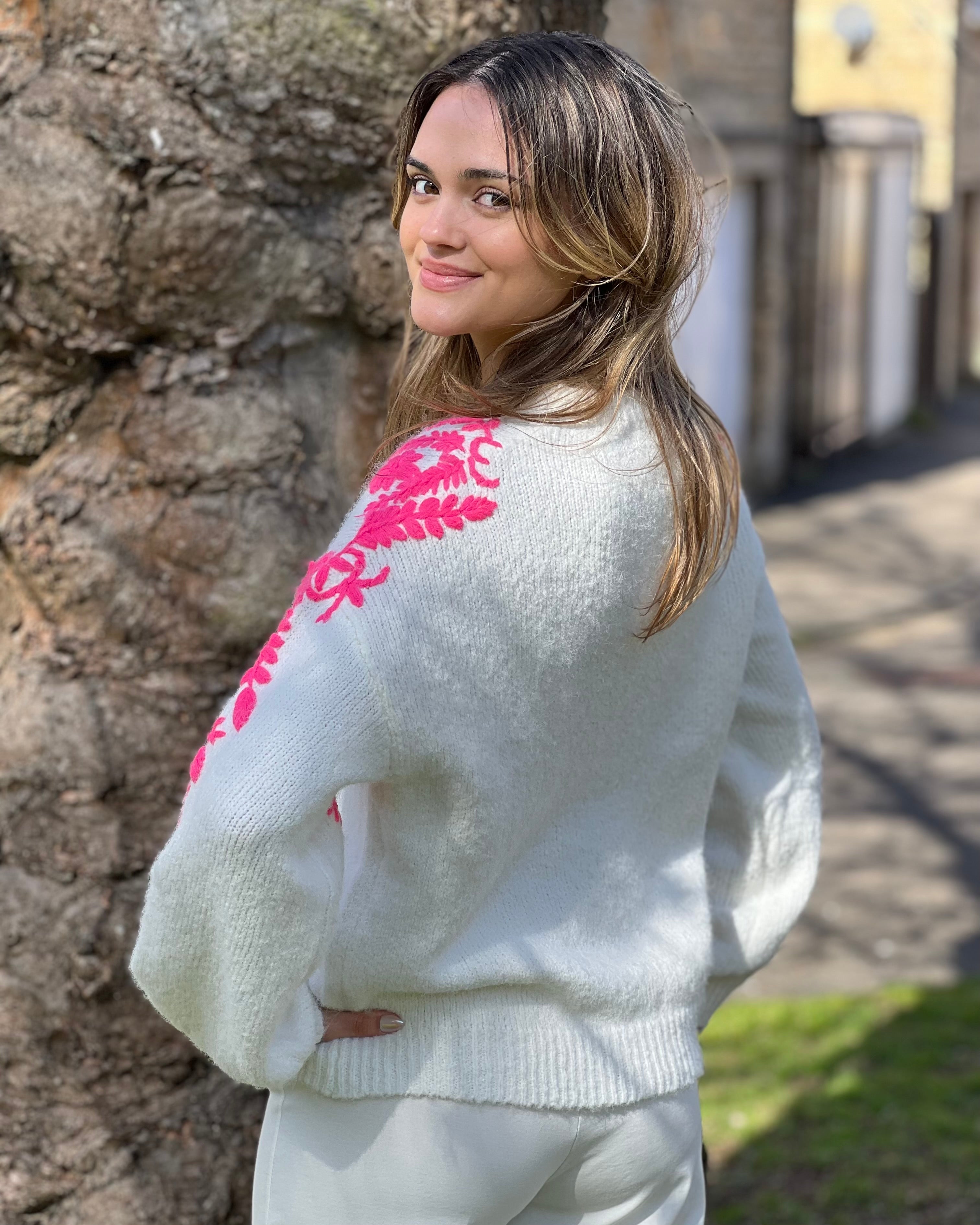 Remi Knit - Embroidered Flowers