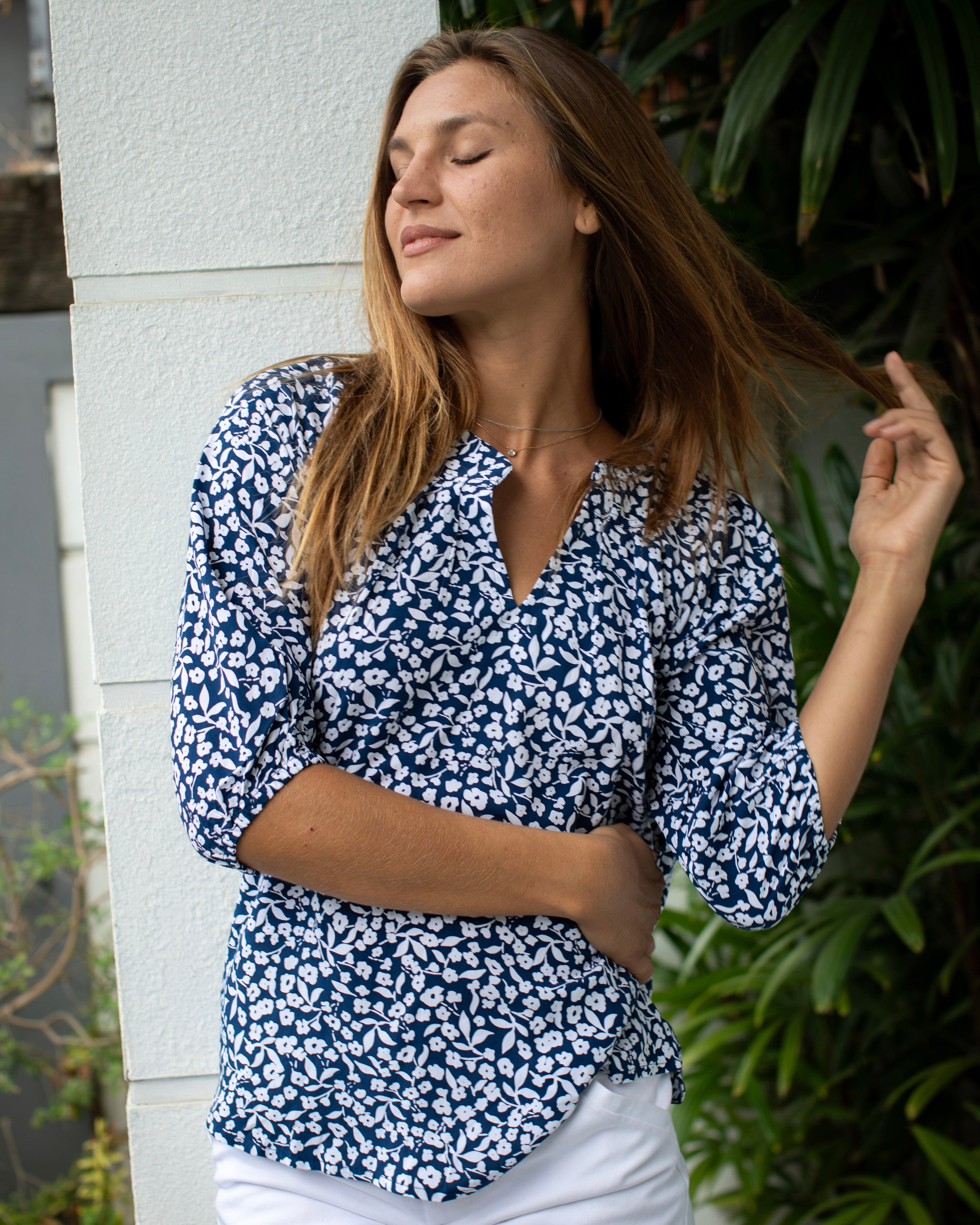 Pippa - Navy Rose Cotton