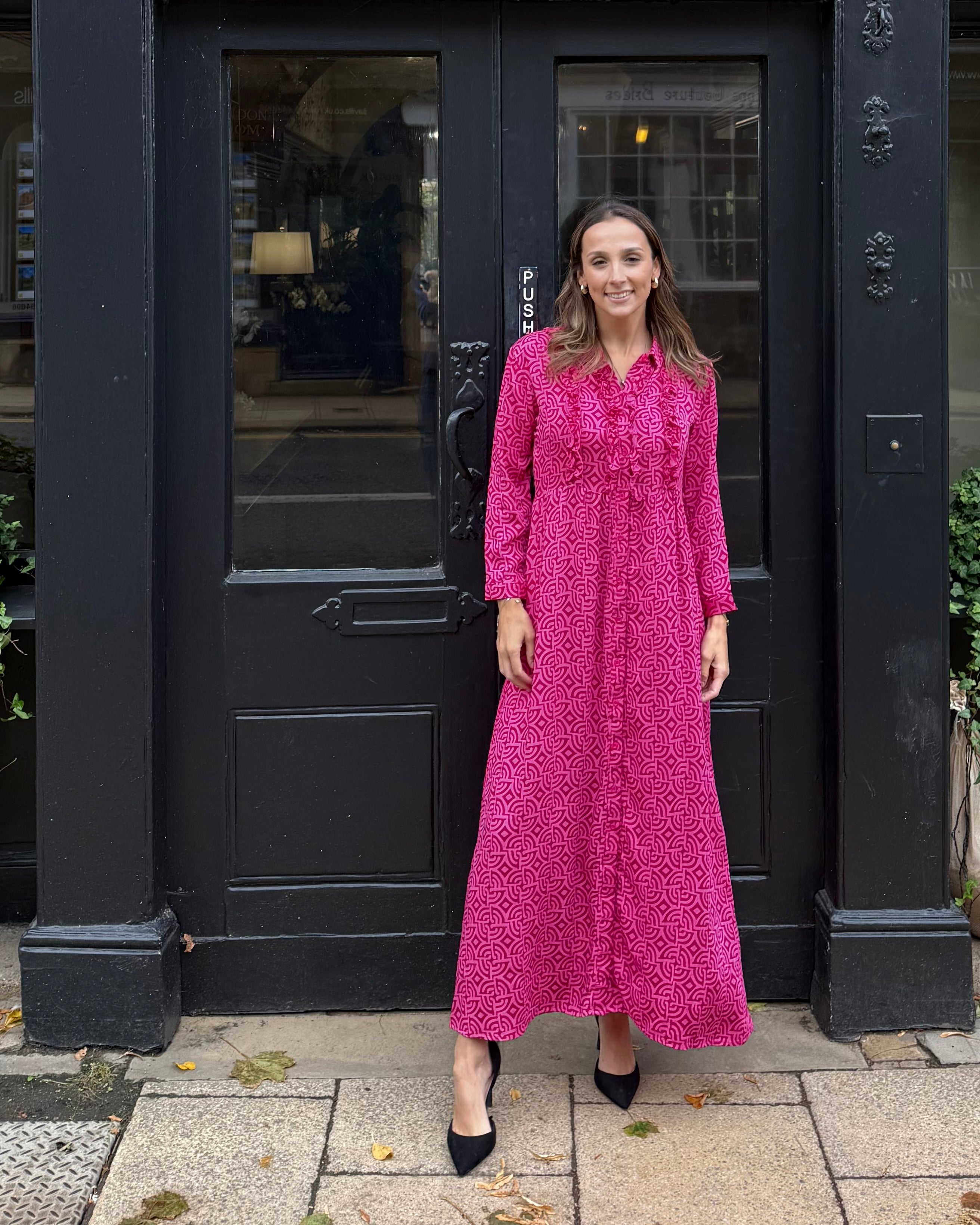 Melissa Dress - Magenta Large Maze