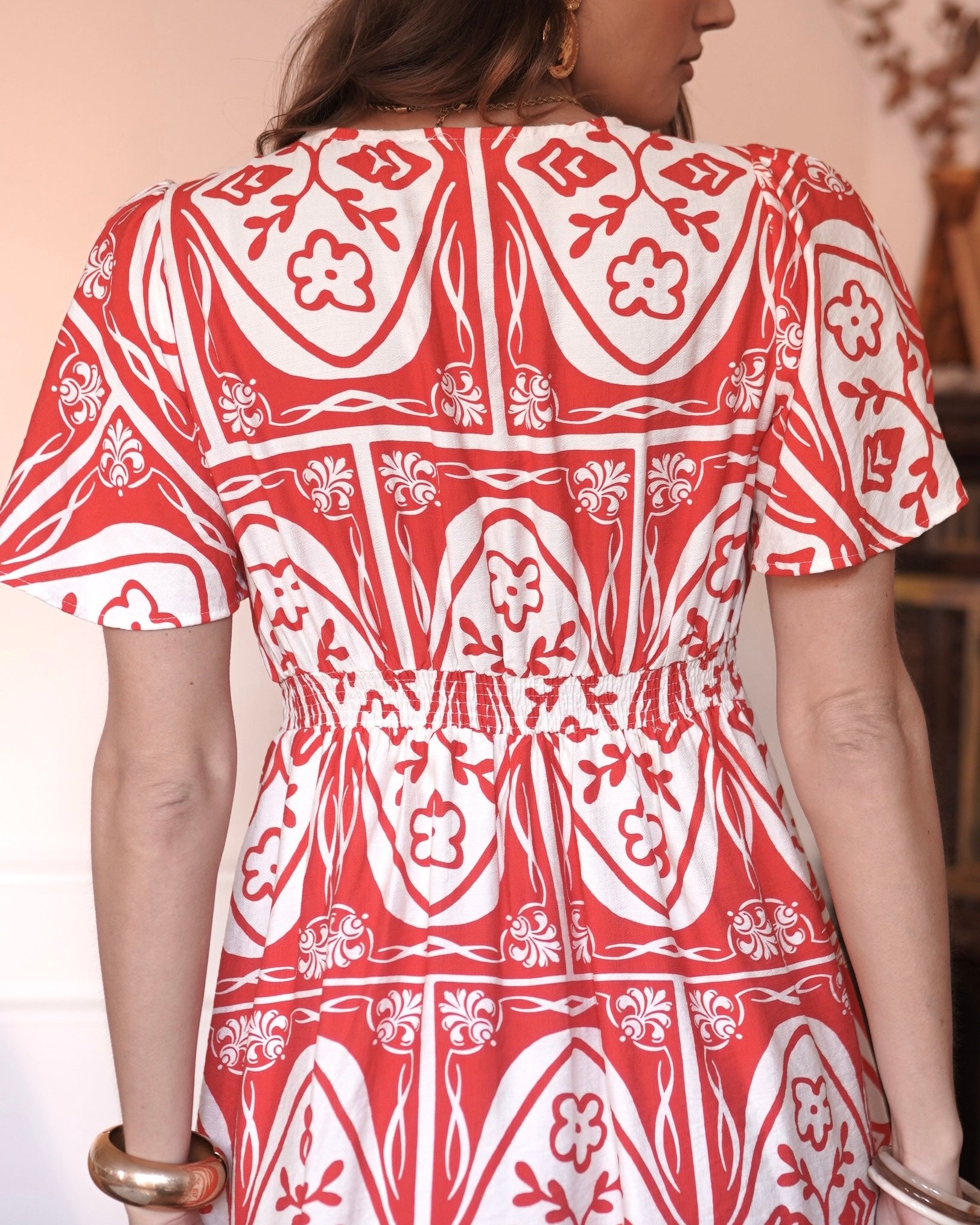 Flora Dress - Red Floral