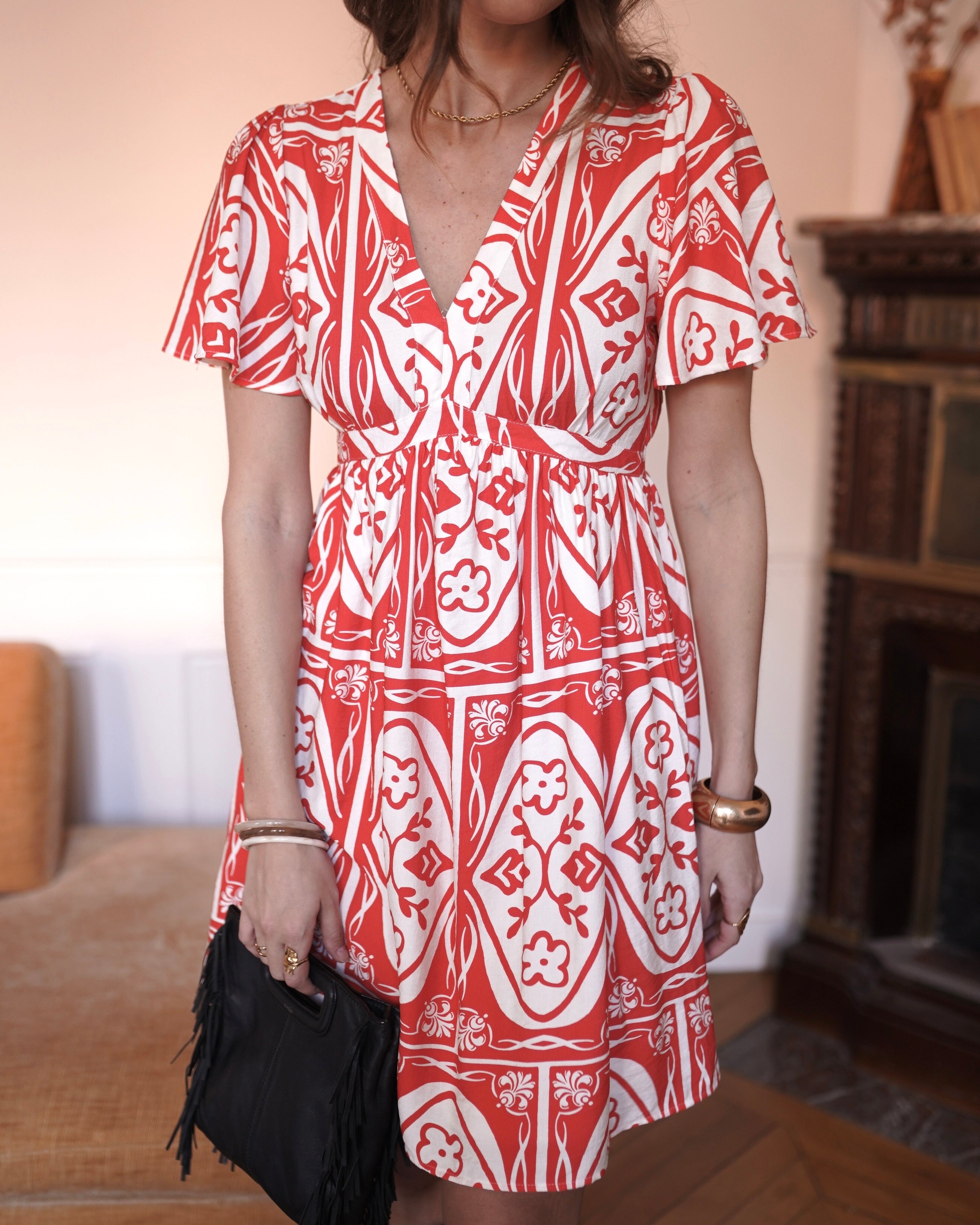 Flora Dress - Red Floral