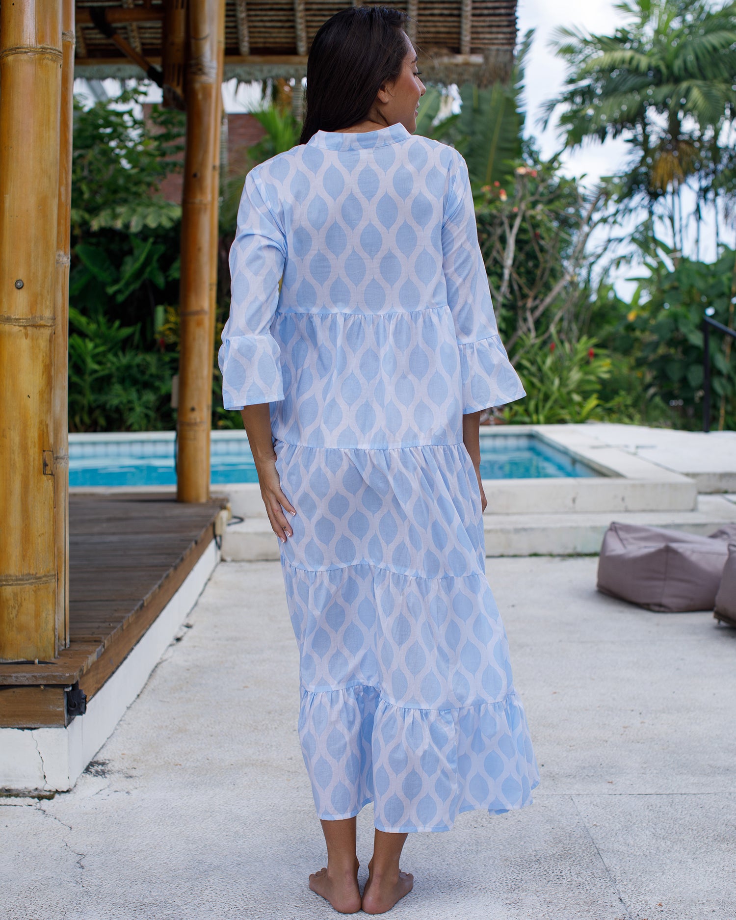 Annika - Alice Blue London Trellis Cotton
