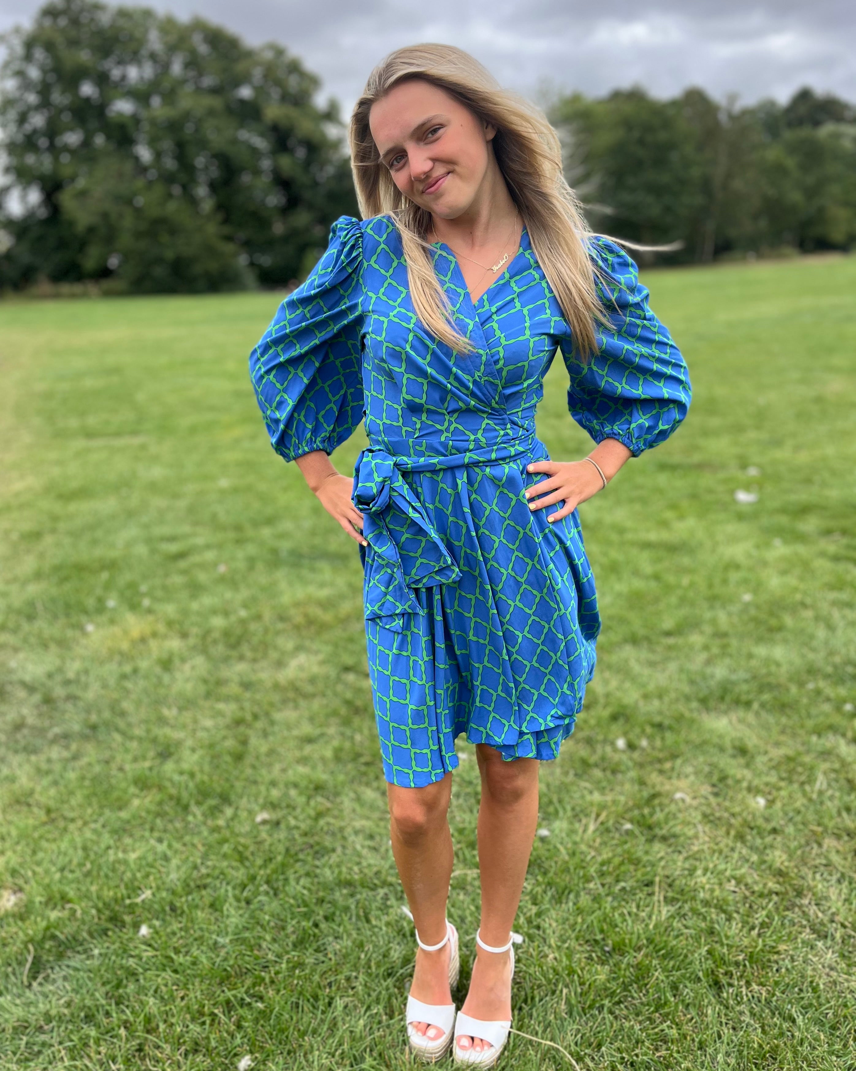 Freya Dress - Green Blue Marquis