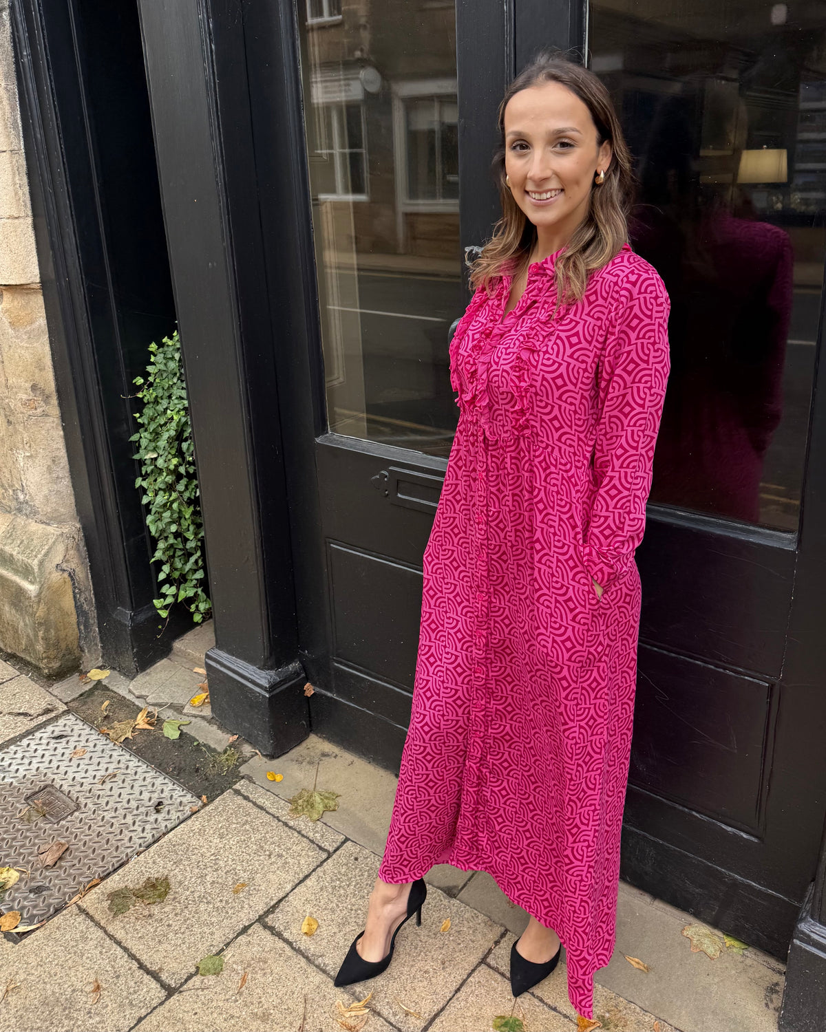 Melissa Dress - Magenta Large Maze