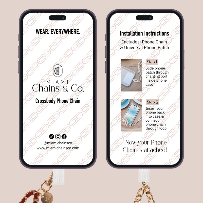 Cross Body Phone Chain - Emerald N Gold