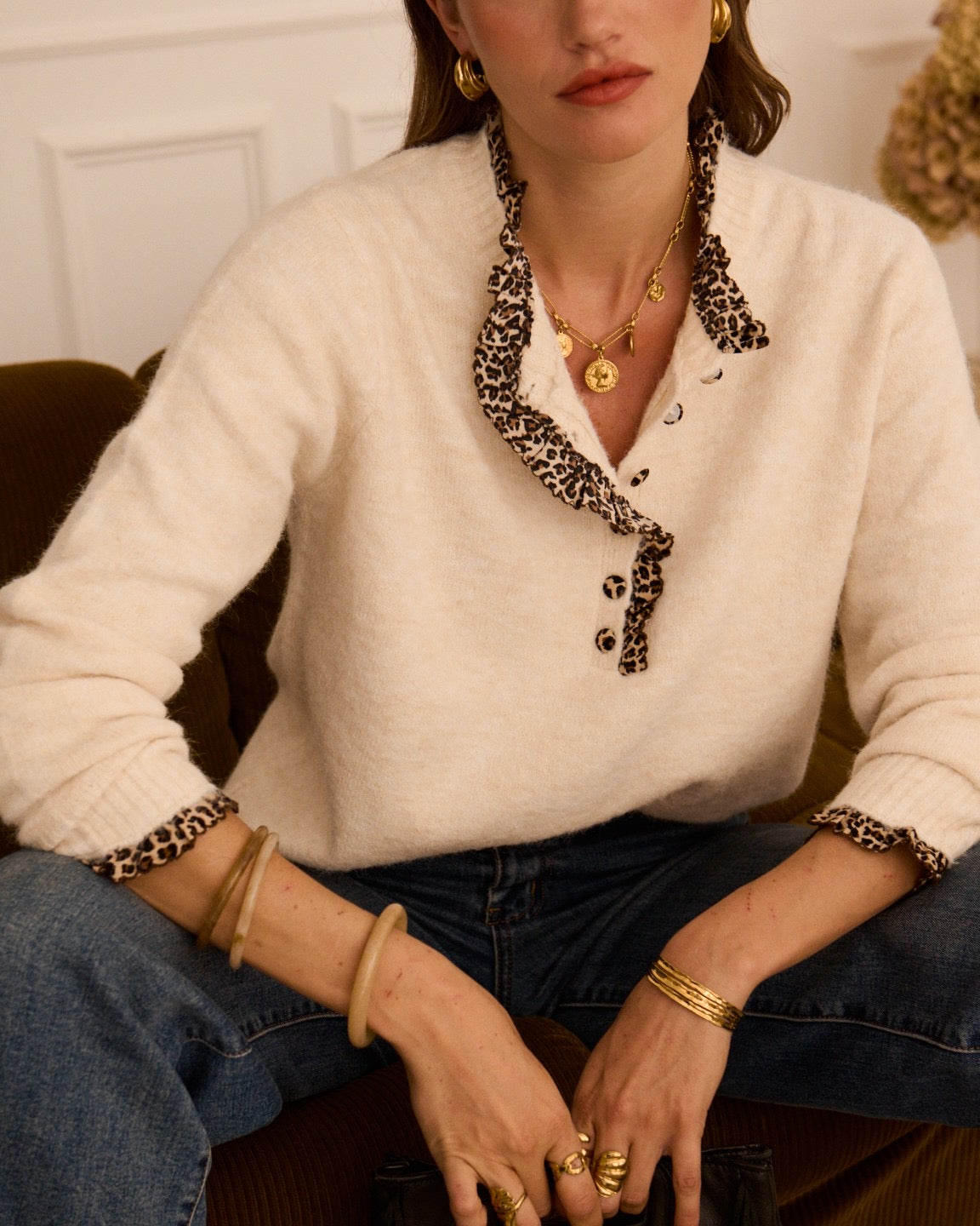 Lya Knit - Leopard Cream