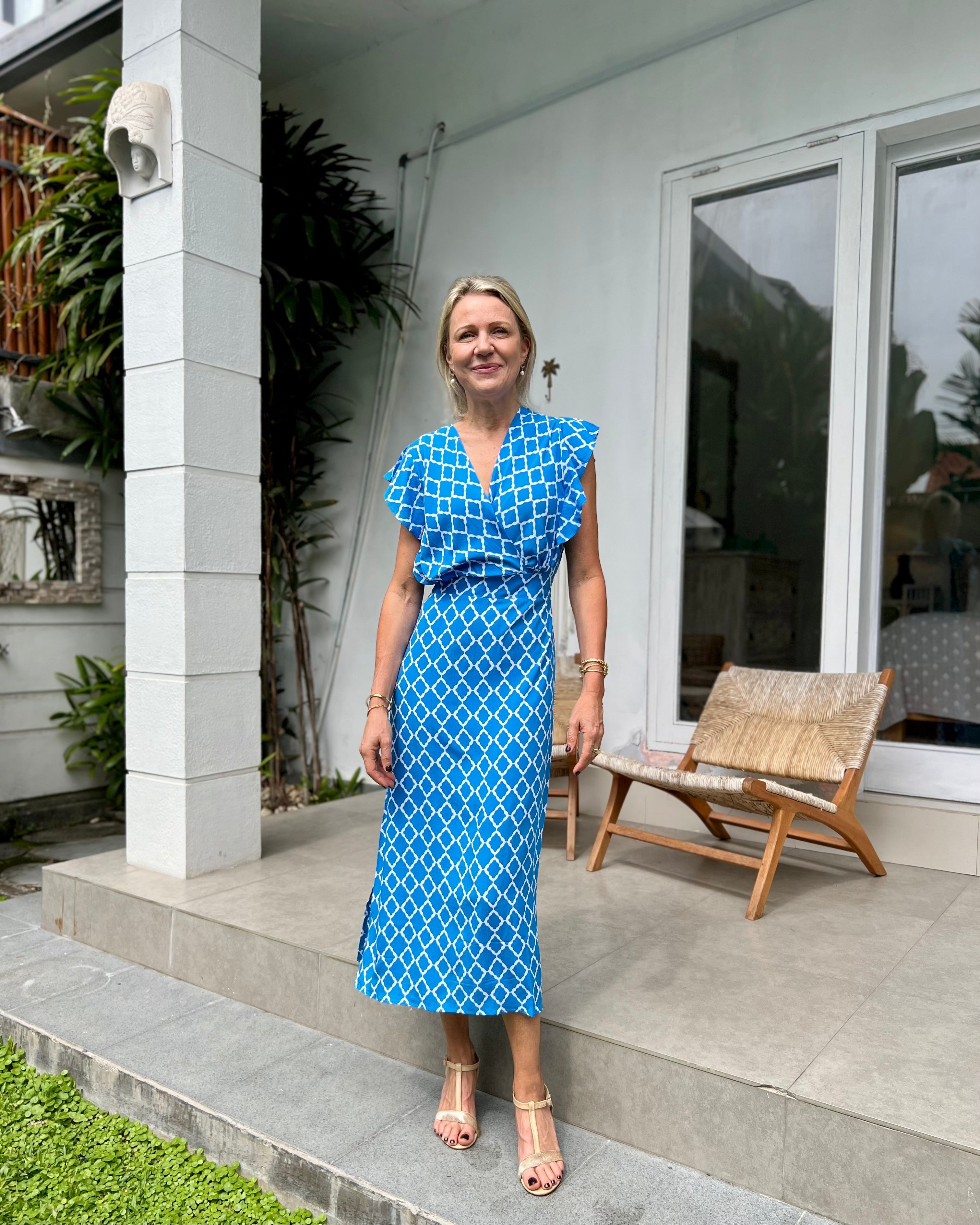 Julia Dress - Malibu Blue Marquis