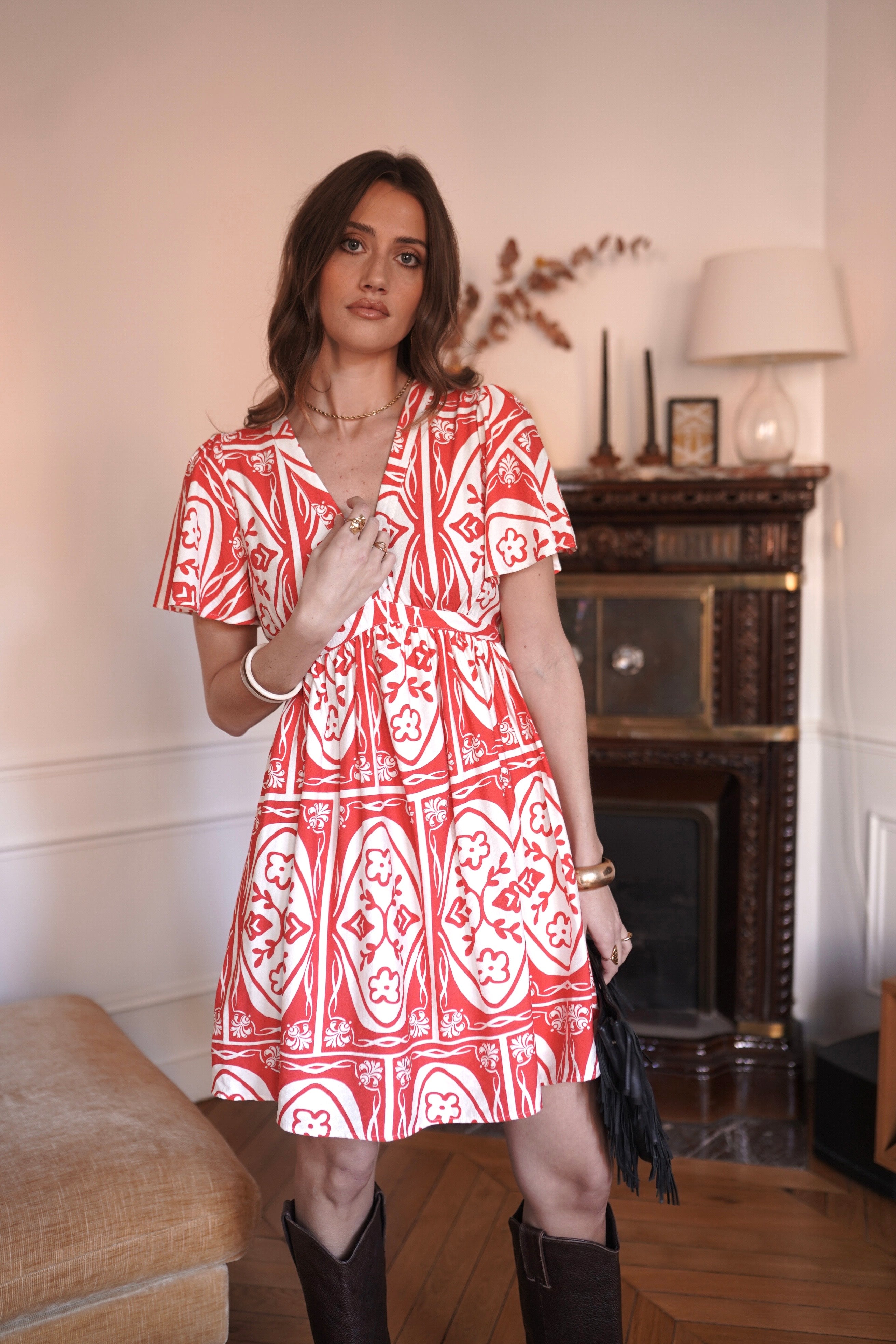 Flora Dress - Red Floral