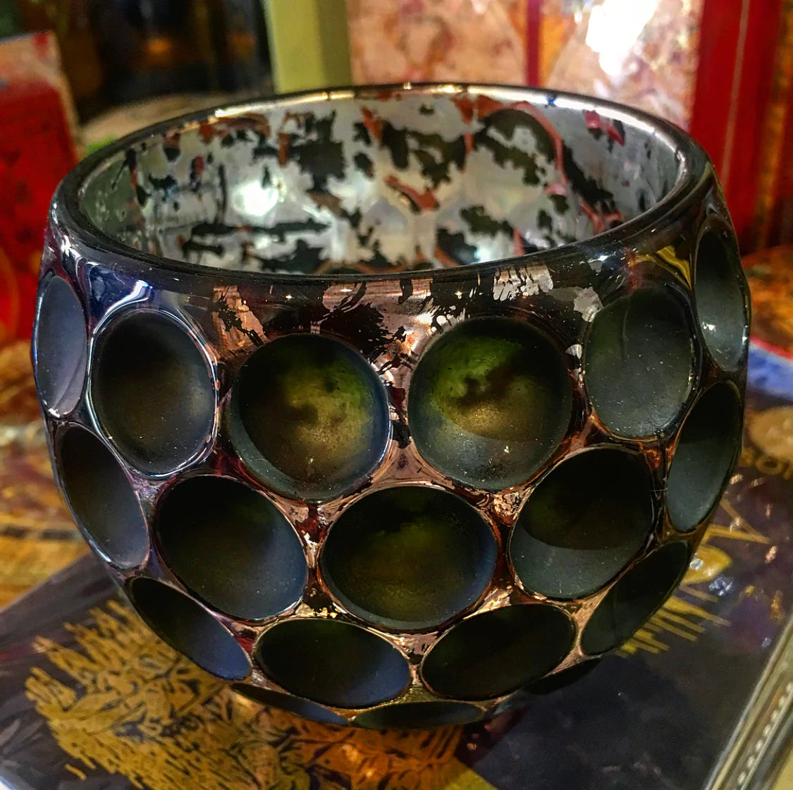Dark Green Metallic Votive