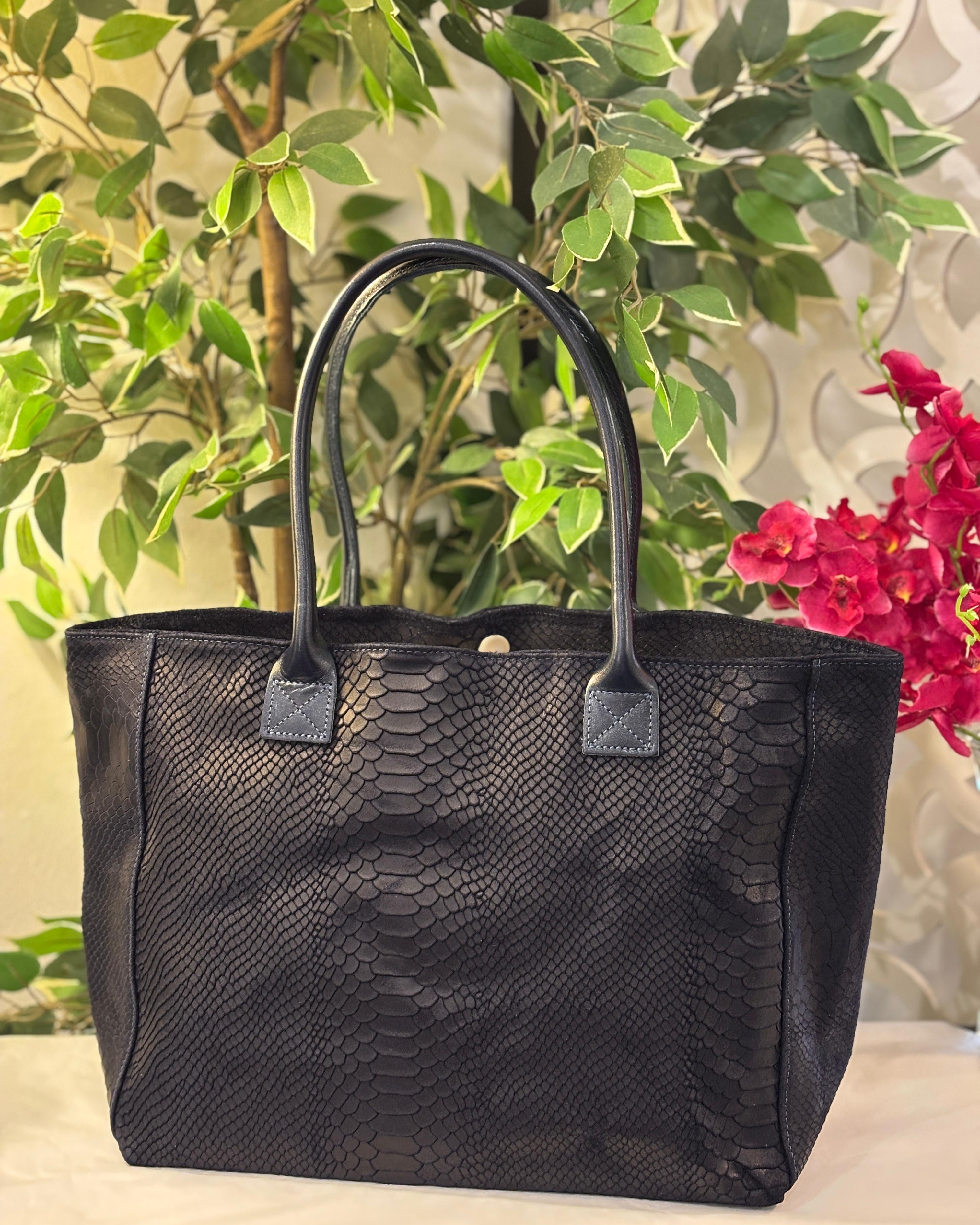 Bolsena Leather Tote - Black