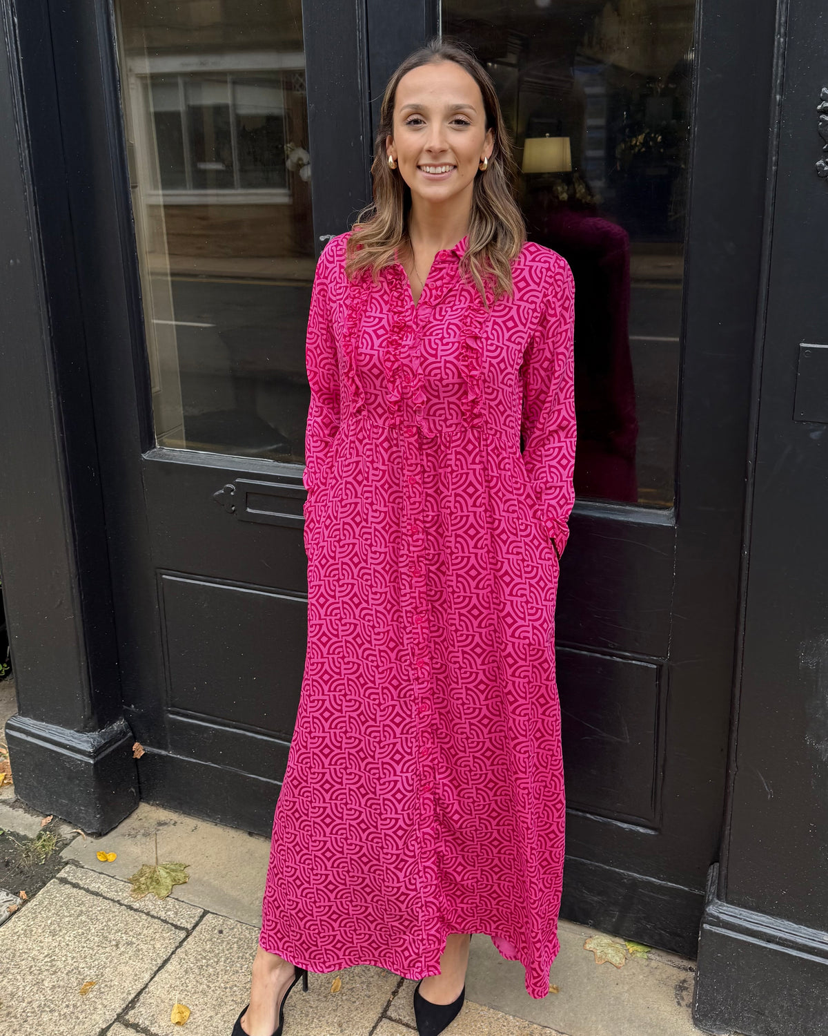 Melissa Dress - Magenta Large Maze