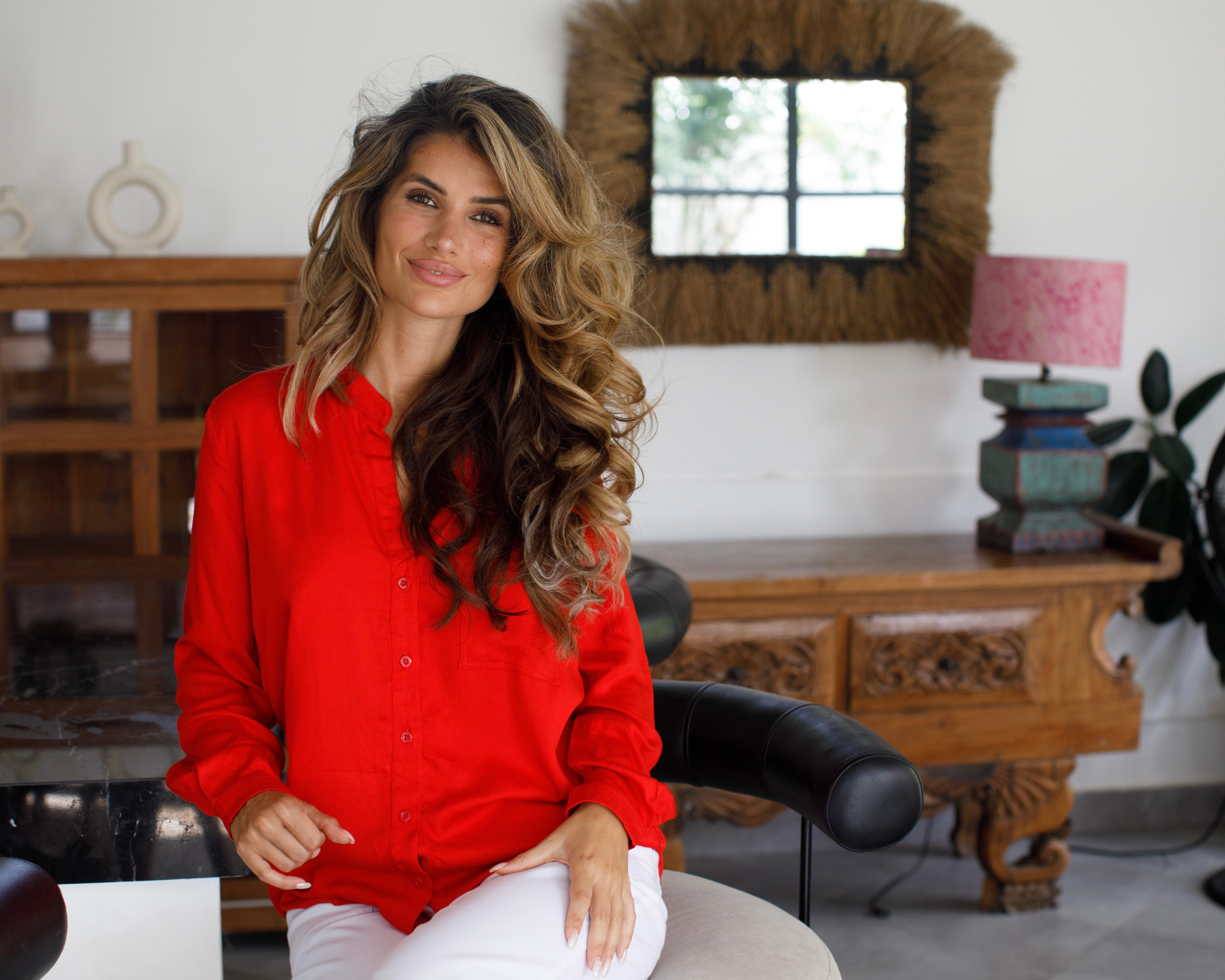 Eden Top - Red Bamboo Satin