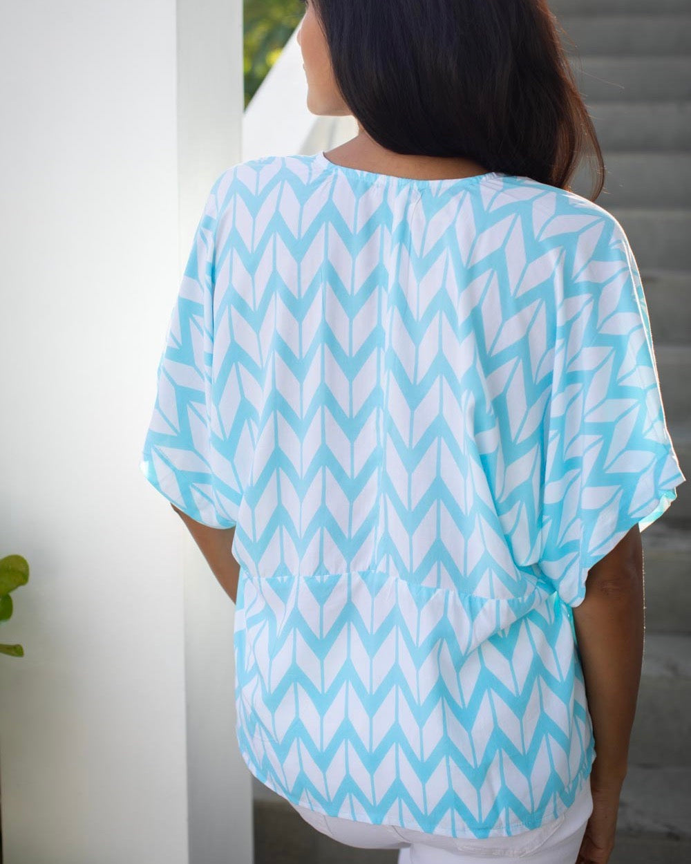 Eta Top - Turquoise Chevron