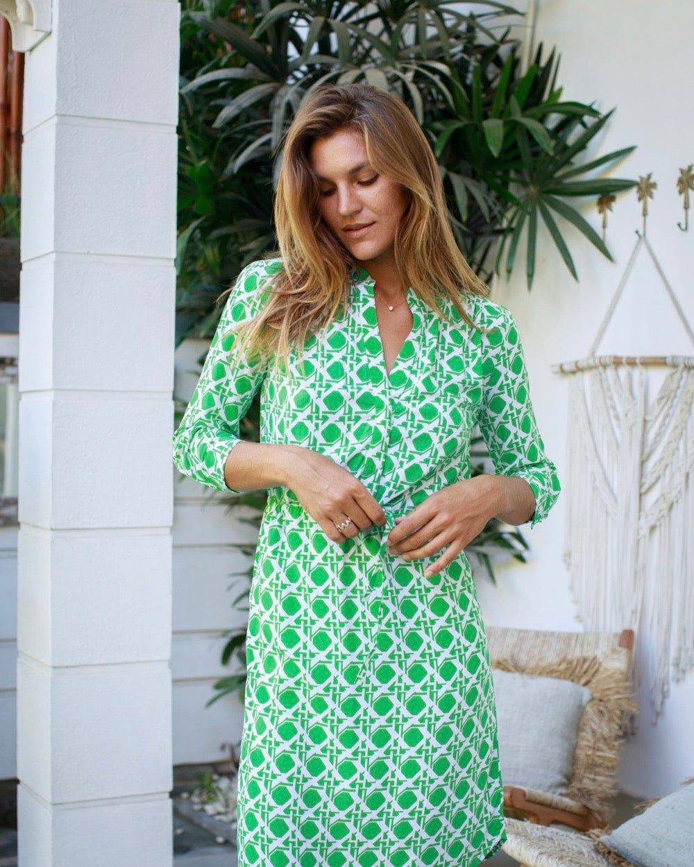 Eva Short - Green Reverse Basketweave