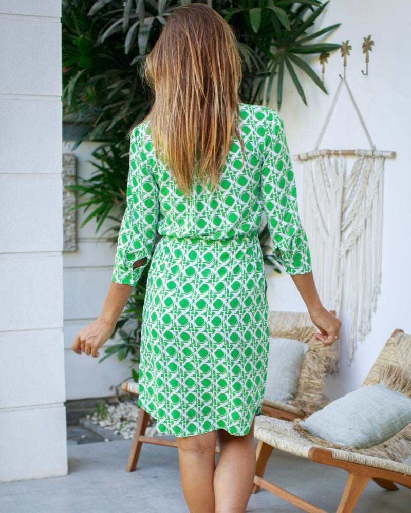 Eva Short - Green Reverse Basketweave