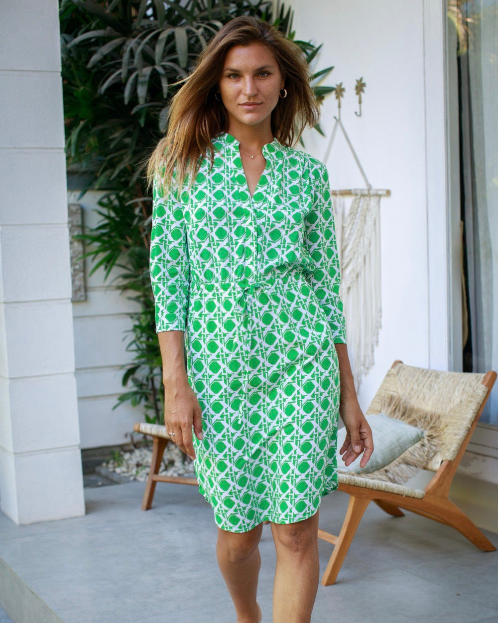 Eva Short - Green Reverse Basketweave