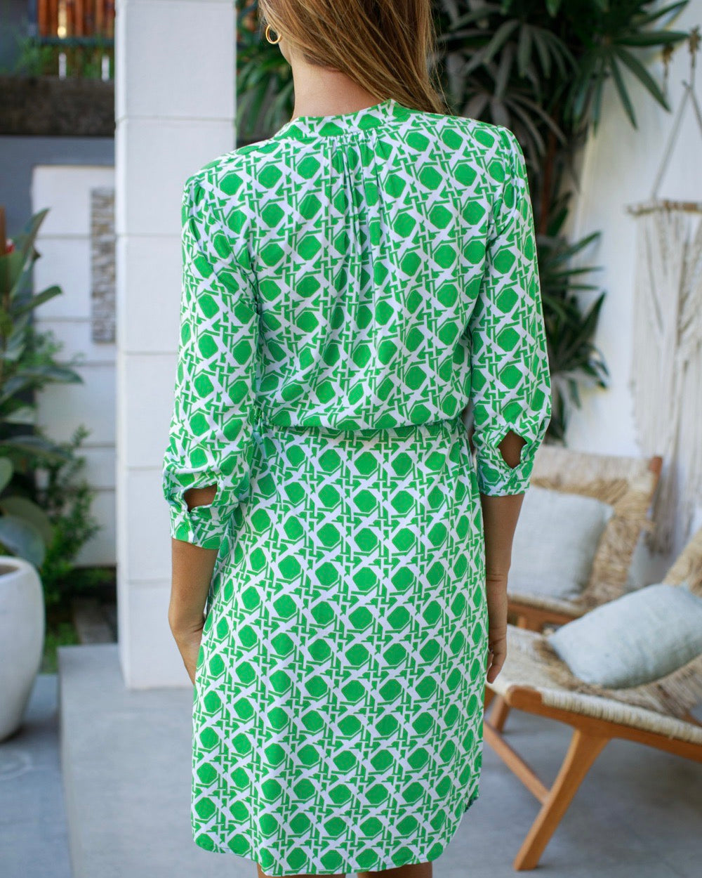 Eva Short - Green Reverse Basketweave