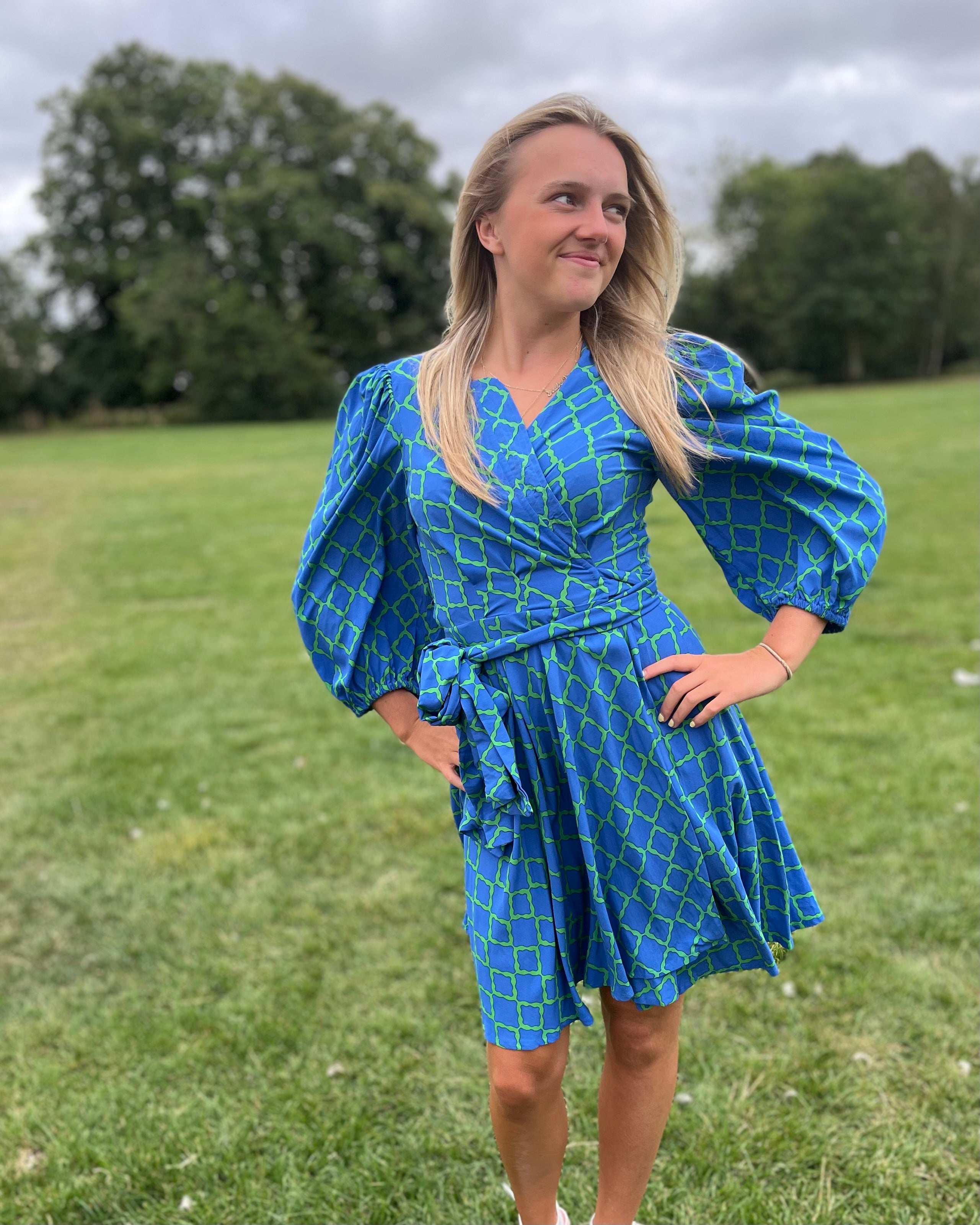 Freya Dress - Green Blue Marquis