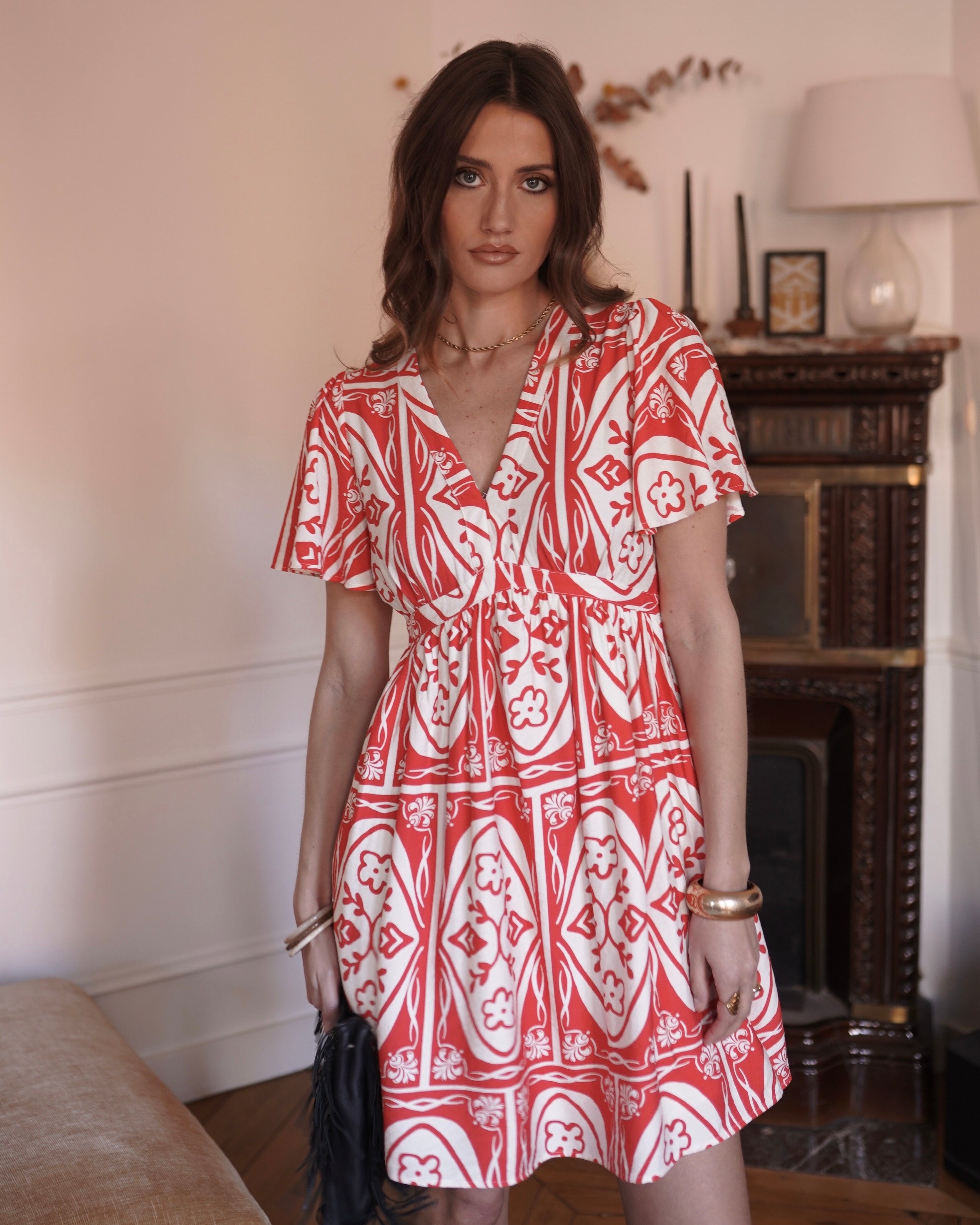 Flora Dress - Red Floral