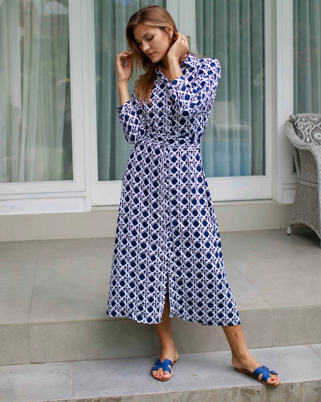 Florence - Reverse Navy Basketweave