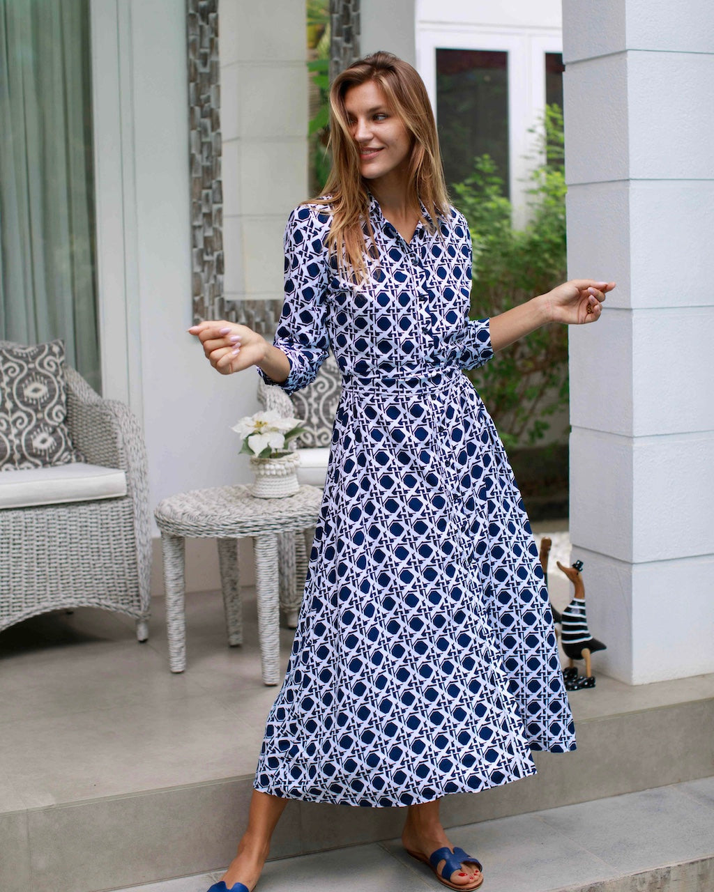 Florence - Reverse Navy Basketweave
