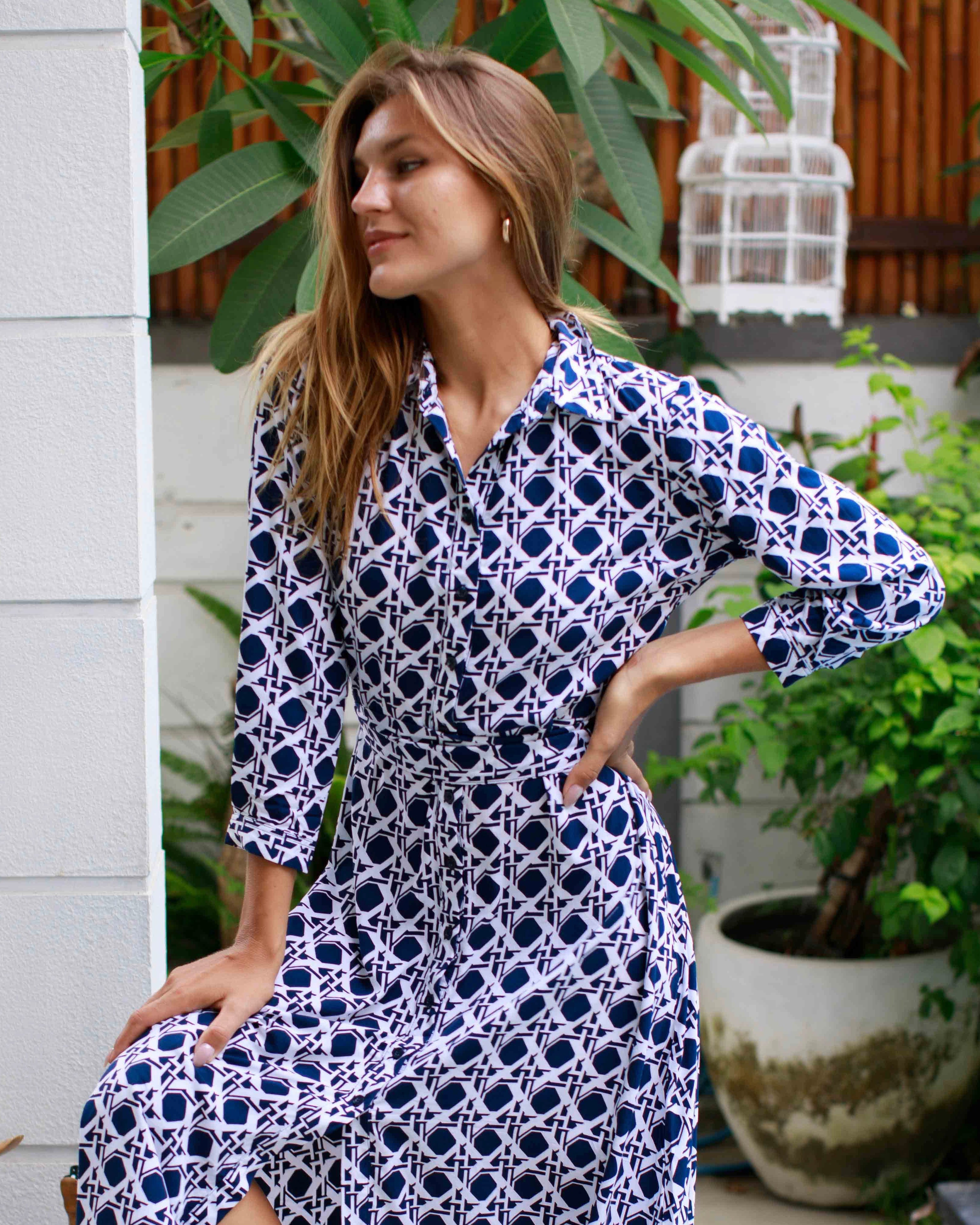 Florence - Reverse Navy Basketweave