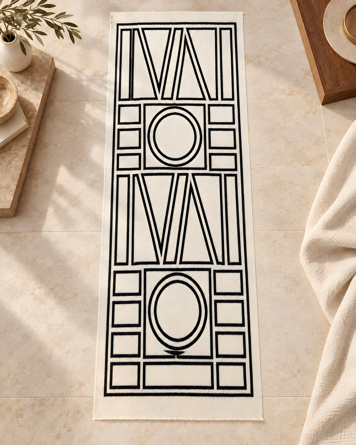 Astoria Geometric Wrap - Cream
