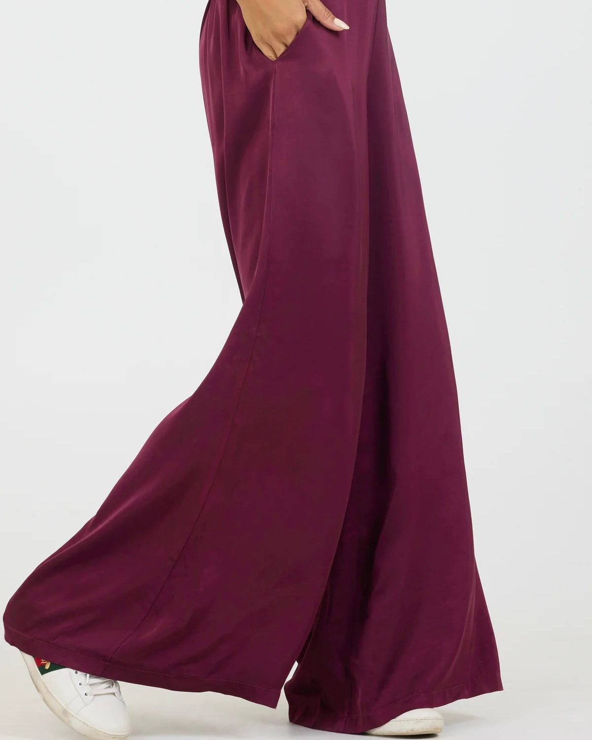 Radana Satin Trousers - Merlot