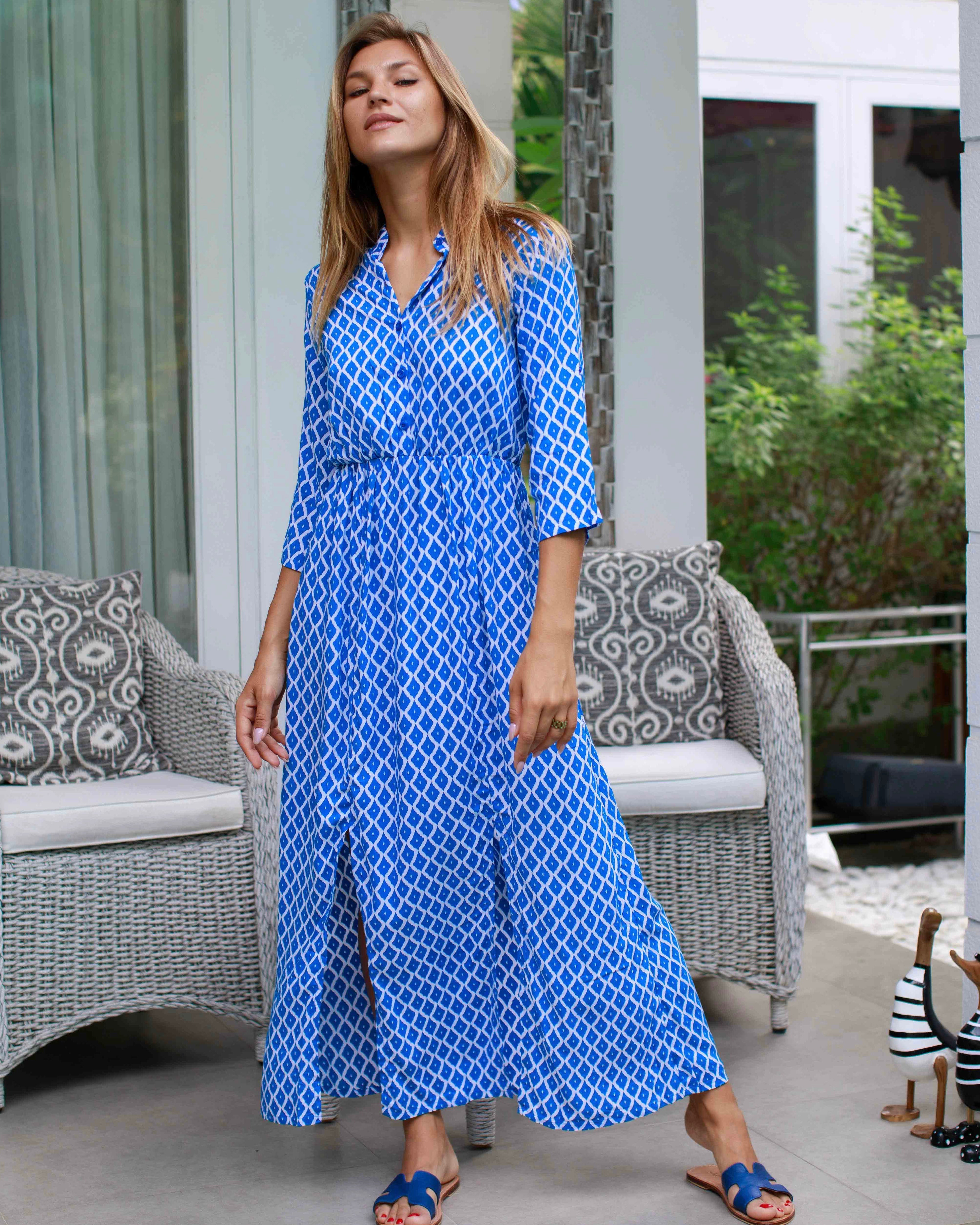 Harlow - Swedish Blue Trellis