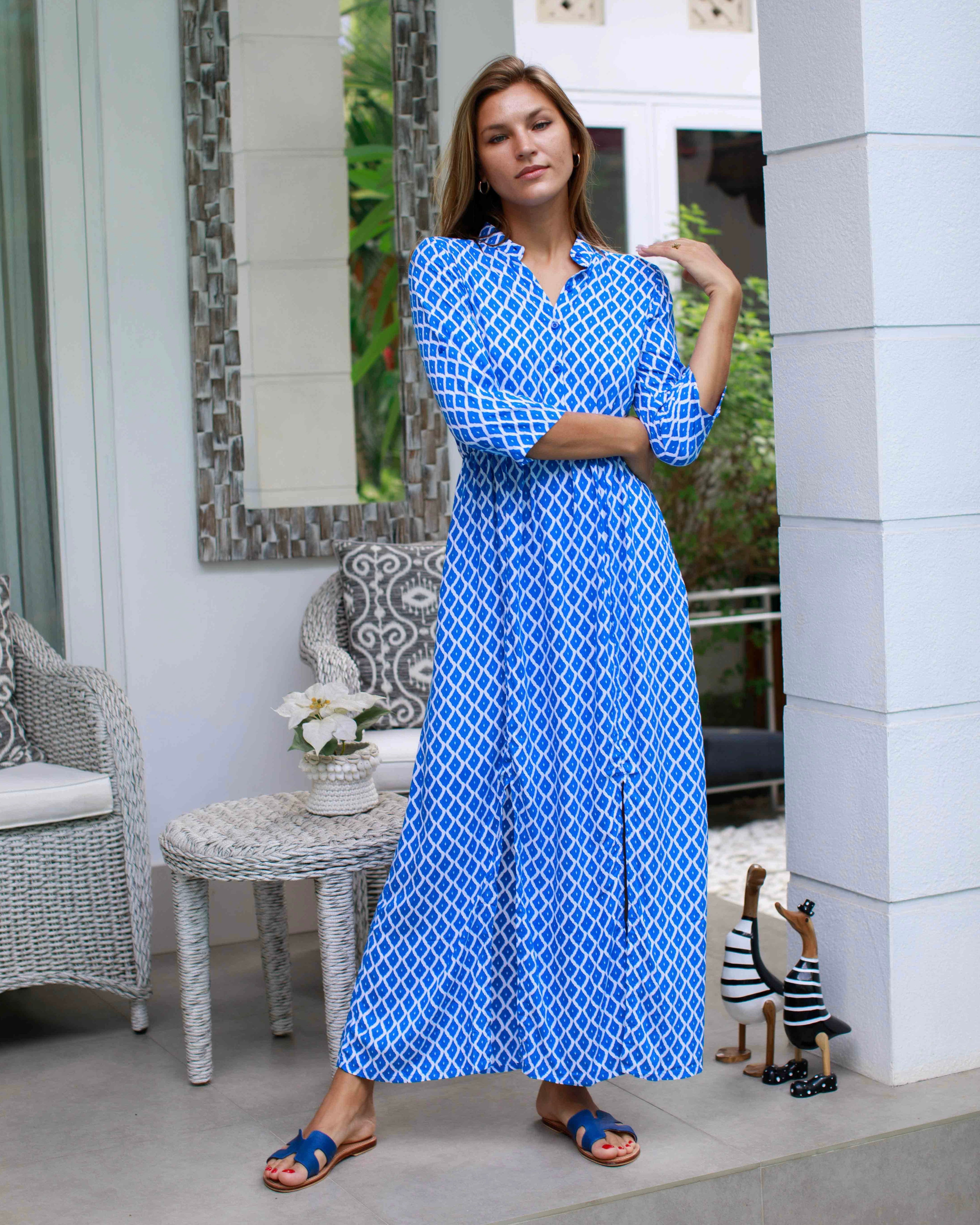 Harlow - Swedish Blue Trellis