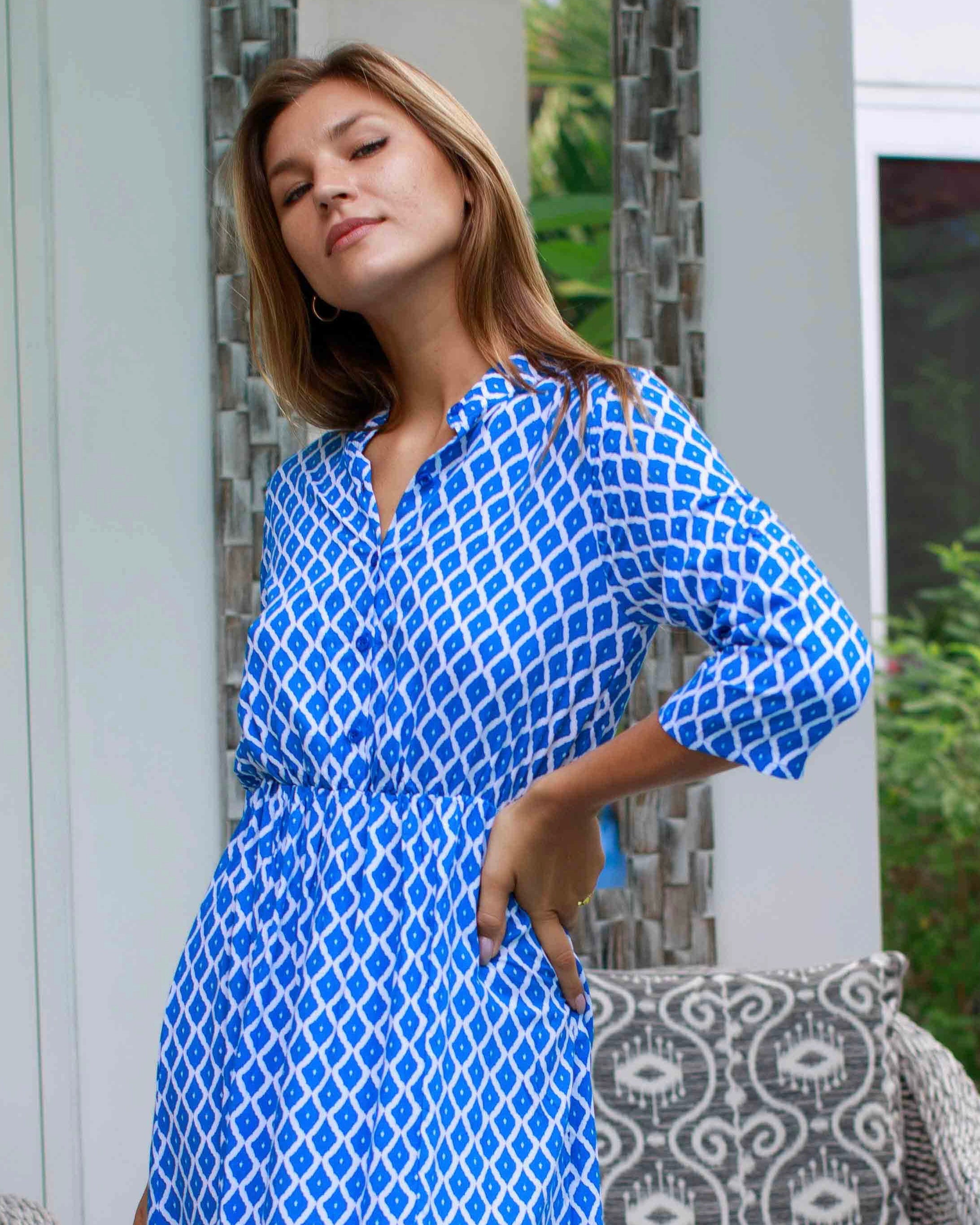 Harlow - Swedish Blue Trellis
