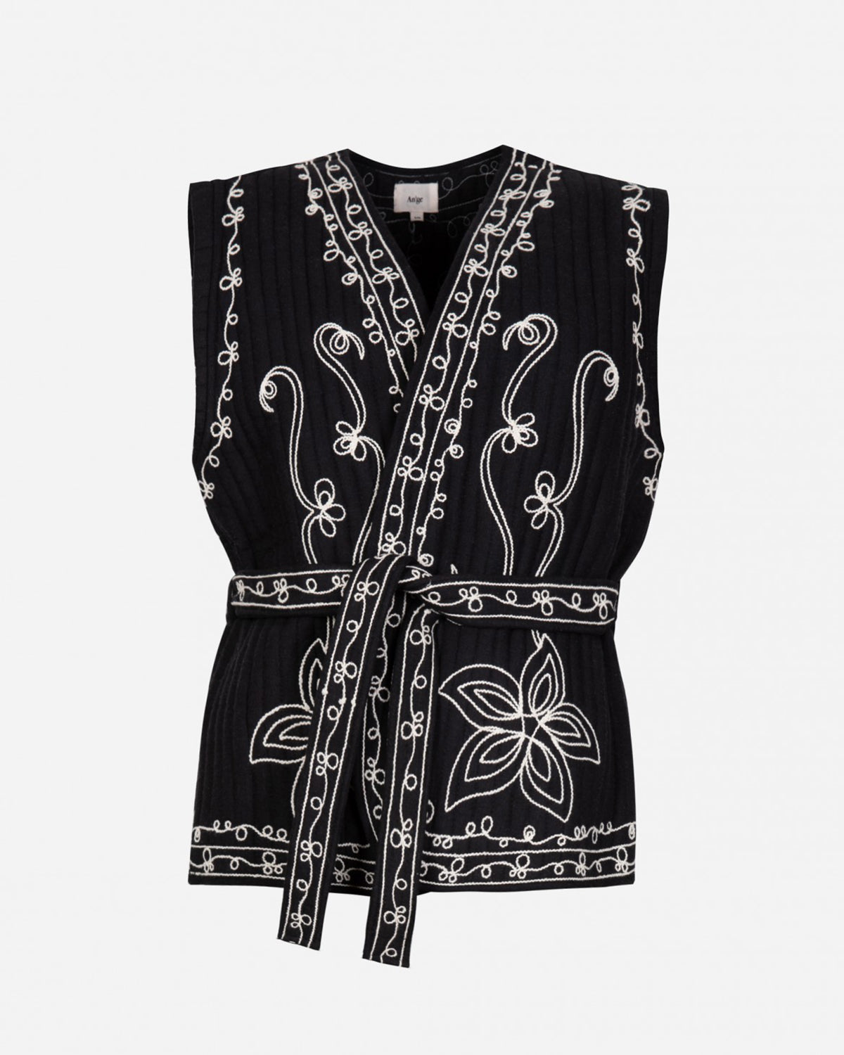 Soly Jacket - Black with Floral Embroidery